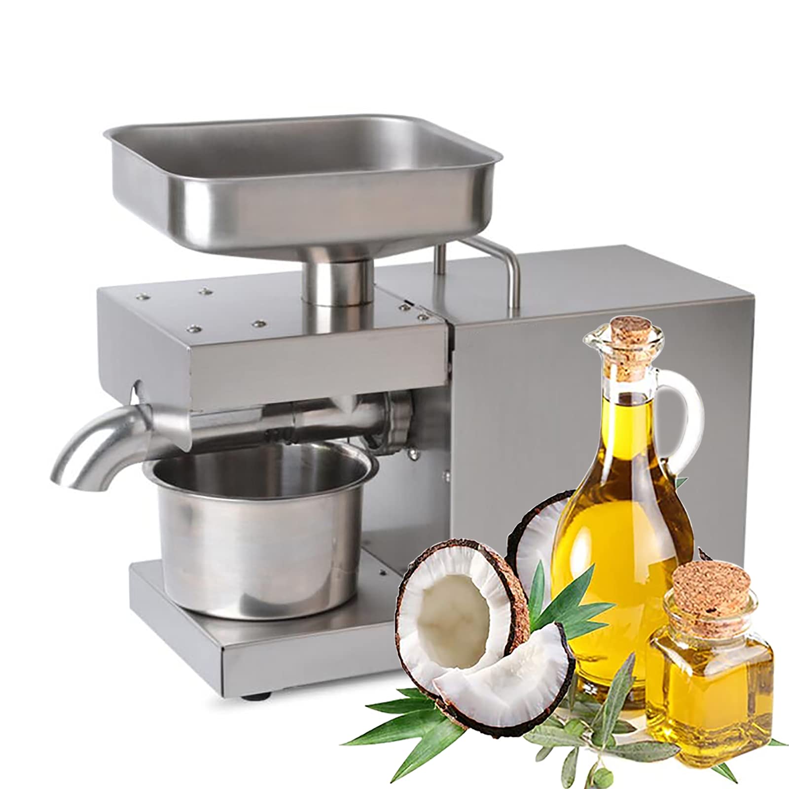 1500W Full-Automatic Oil Press Machine - Cold & Hot Oil Extractor with 304 Stainless Steel & Upgraded Heating System - Easy Operation & CE Certified - Perfect for Home, Commercial & DIY Essential Oil Extraction