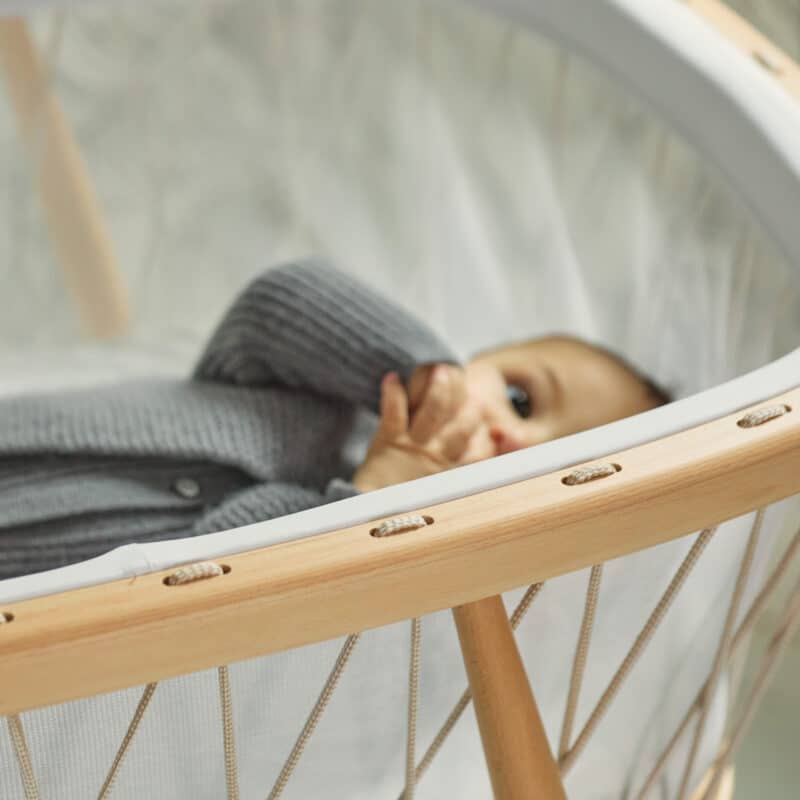 Charlie Crane Kumi Mesh Bassinet with Organic Mattress - Breathable Baby Crib for Safe Sleep, Nursery & Travel - Perfect for Newborns & Infants