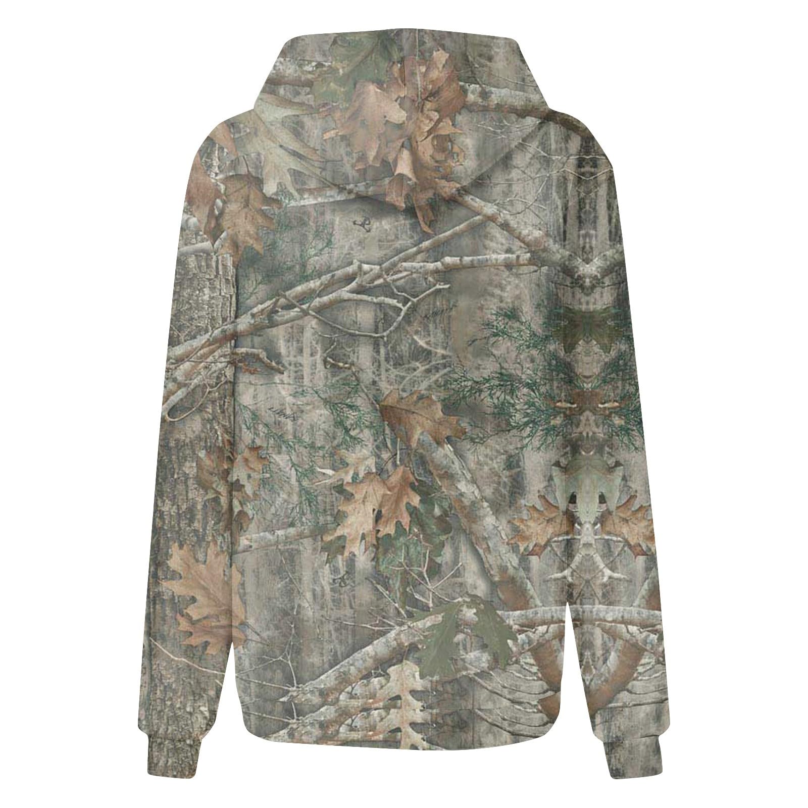 Women's Camo Hoodie with Maple Leaf Print - Long Sleeve Fleece Pullover with Drawstring for Fall & Winter | Cozy Outdoor Wear, Casual Street Style, Camping & Hiking Apparel