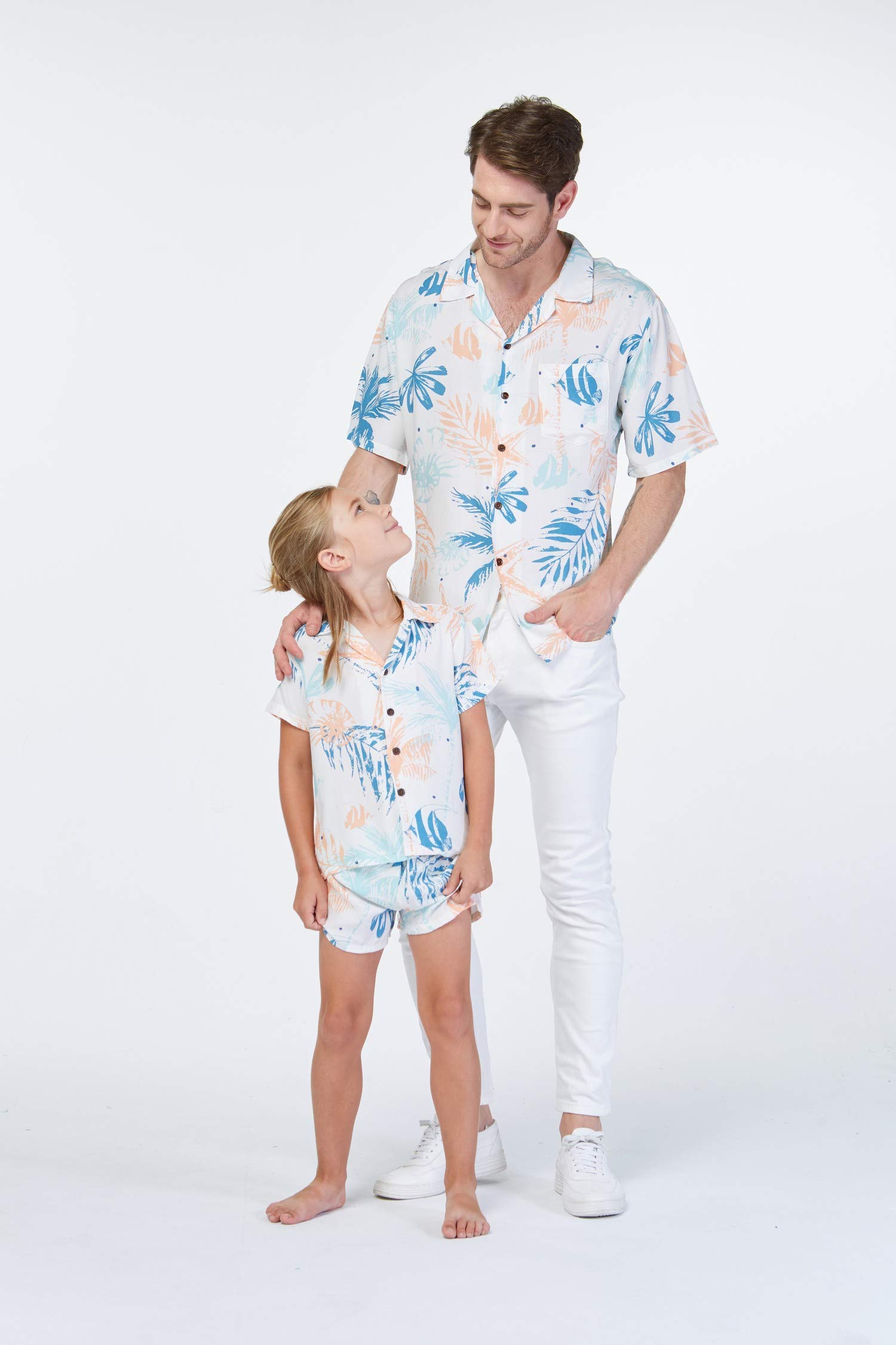 **Hawaiian Luau Shirt for Men & Boys - Sunset Red Tropical Aloha Shirt | Beach Party, Summer Vacation & Luau Outfit**