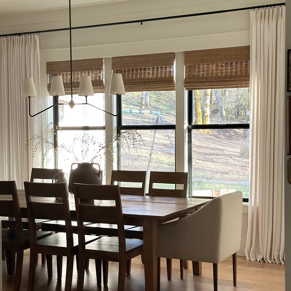Pinch Pleated Blackout Curtains - 100% Linen Custom Drapes in Grey & Beige | Modern Thermal Insulated Window Treatments for Living Room & Bedroom