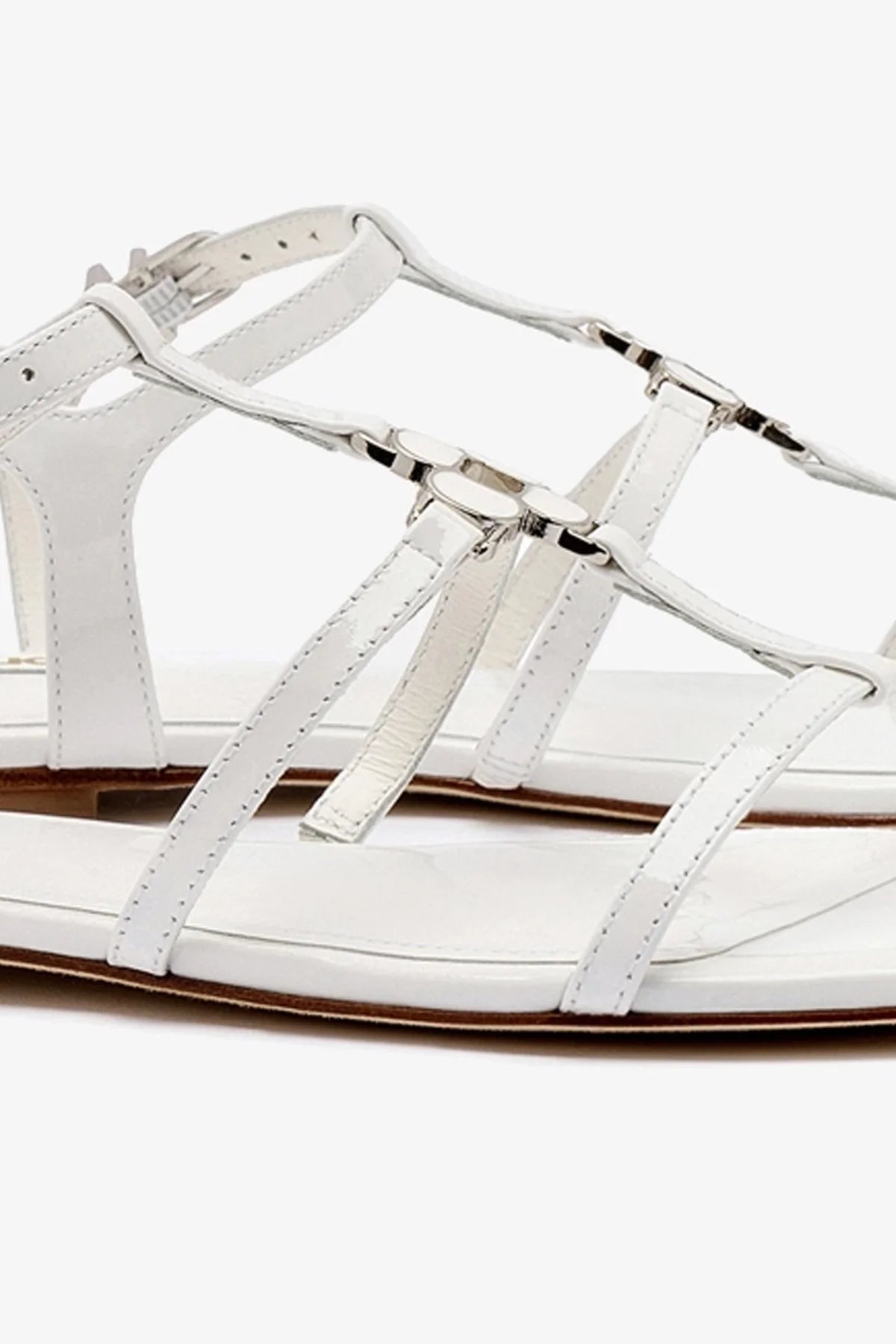 Hana Flat Shoes in White Patent Leather - Comfortable & Stylish Women's Ballet Flats for Work, Office, and Casual Wear