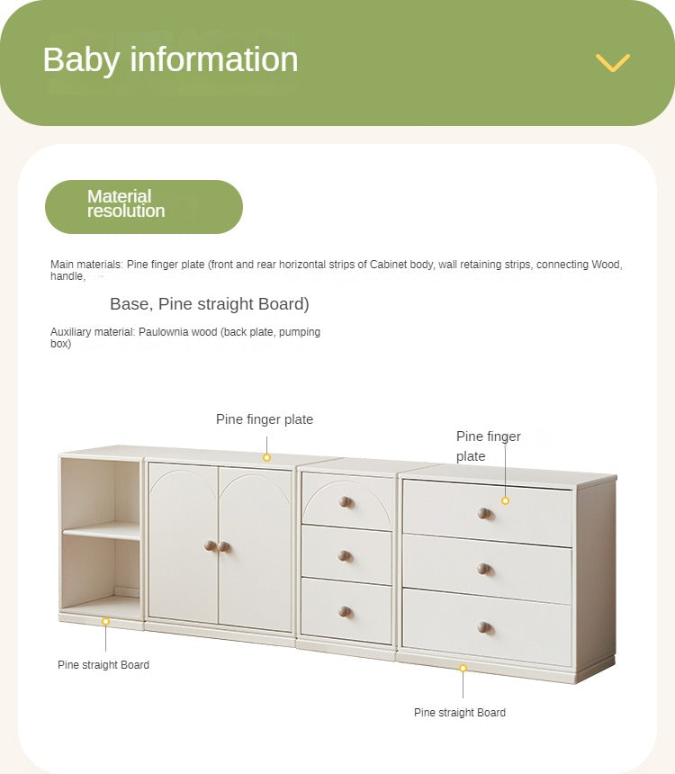 Pine Solid Wood Cream Kids Dresser with 5 Drawers - Nursery Storage Cabinet for Baby Clothes & Toys - Perfect for Bedroom, Playroom & Daycare Organization