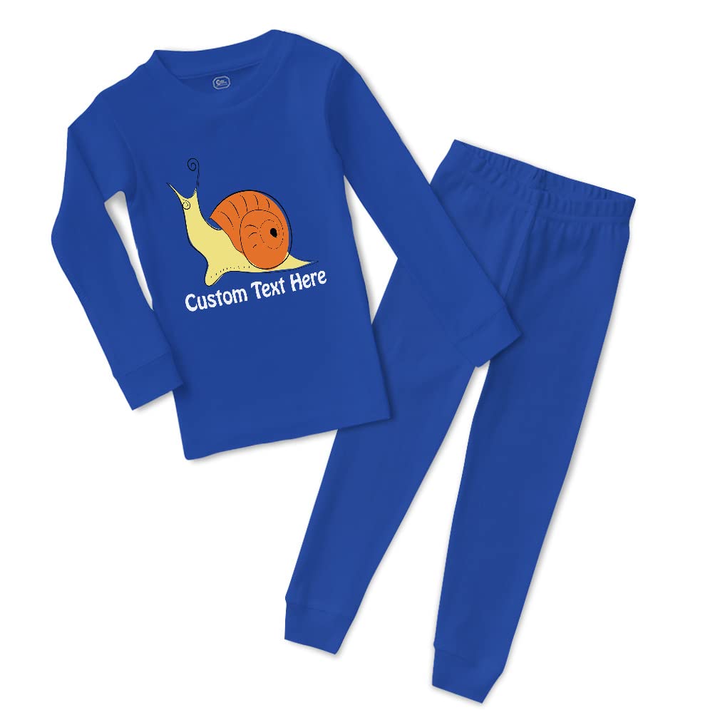 Custom Cotton Toddler Pajamas for Boys & Girls - Cute Snail Print, Soft & Snug Fit - Perfect for Bedtime & Lounging