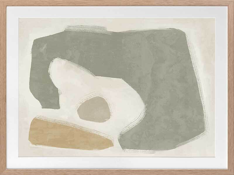 Easy Does It Sage Green Framed Art Print - Modern Botanical Wall Decor for Living Room, Bedroom & Office - Ready to Hang Home Decor