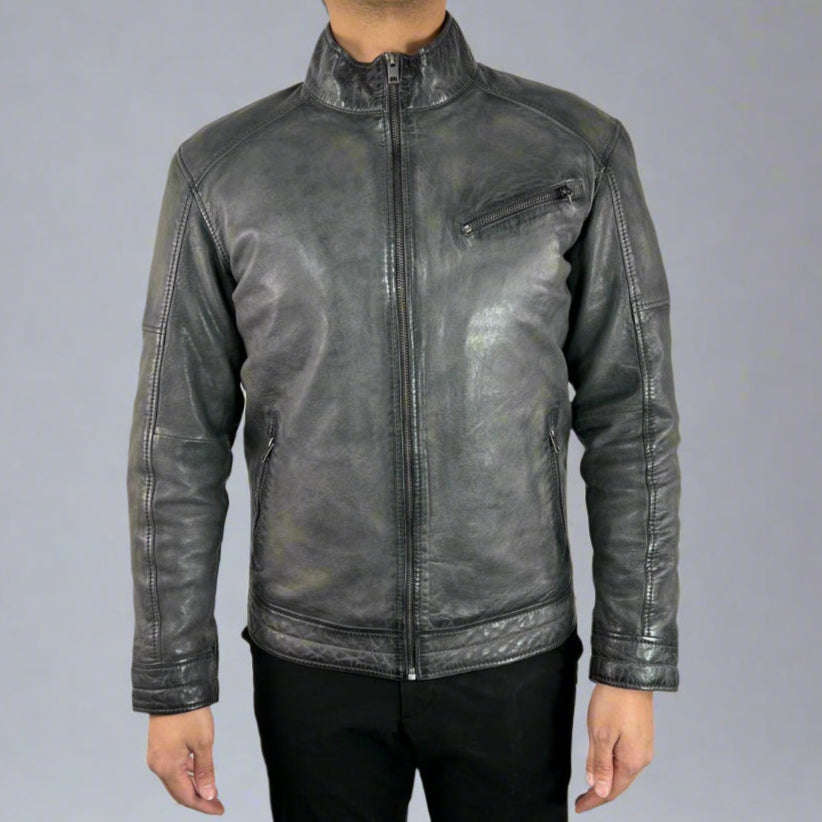 Premium Men's Classic Sheep Leather Jacket - Genuine Soft & Durable Outerwear for Casual Wear, Motorcycle Riding & Winter Fashion