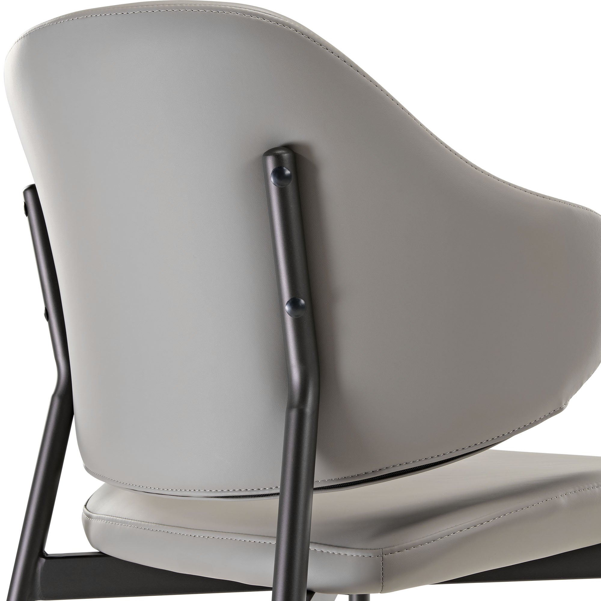 Luxury Upholstered Dining Chairs Set of 2 - Gray Fabric Side Chairs for Elegant Home Dining Room, Kitchen, or Office