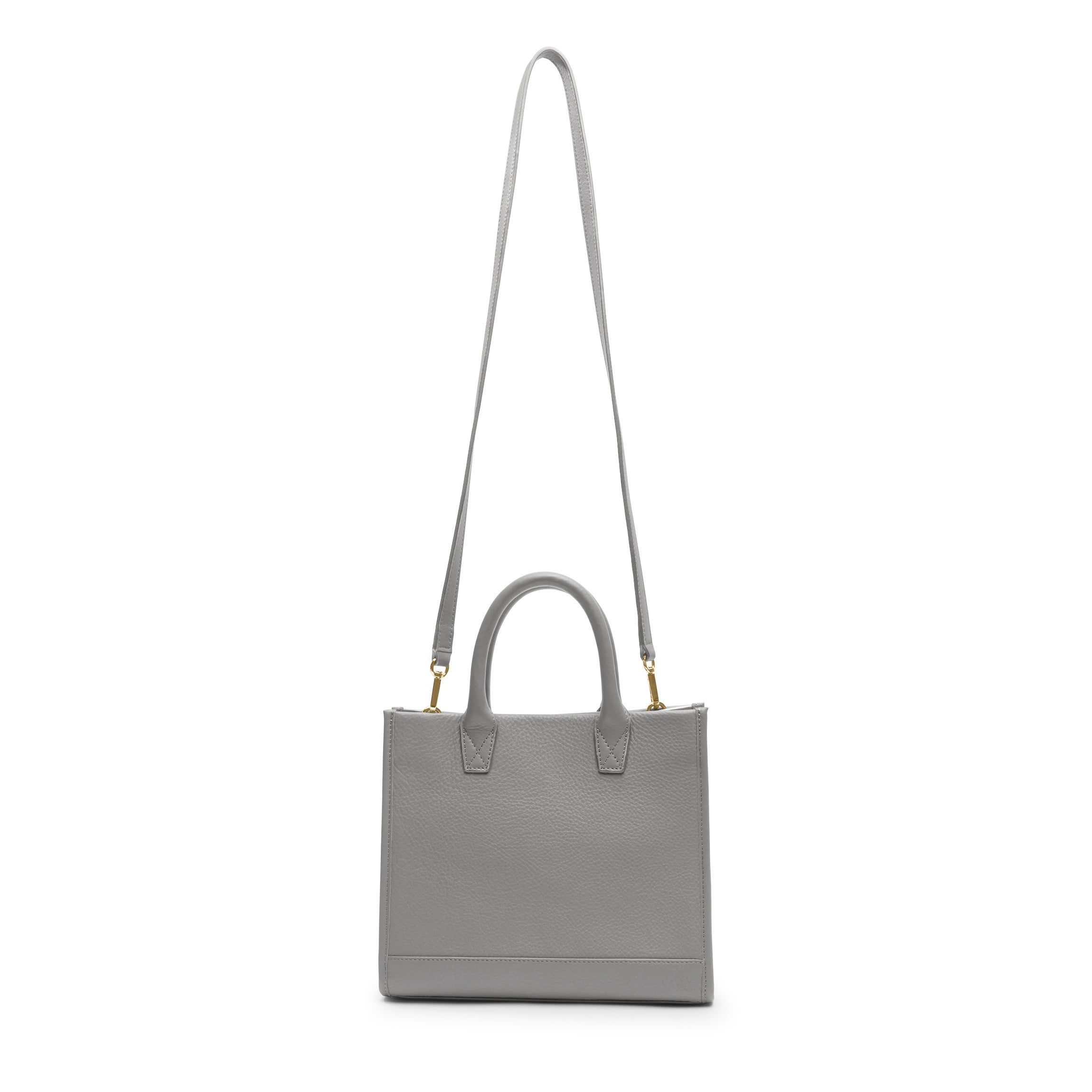 Kress Mini Top Handle Crossbody Bag - Stylish Smoke Gray Leather Purse for Women, Perfect for Work, Travel & Everyday Use