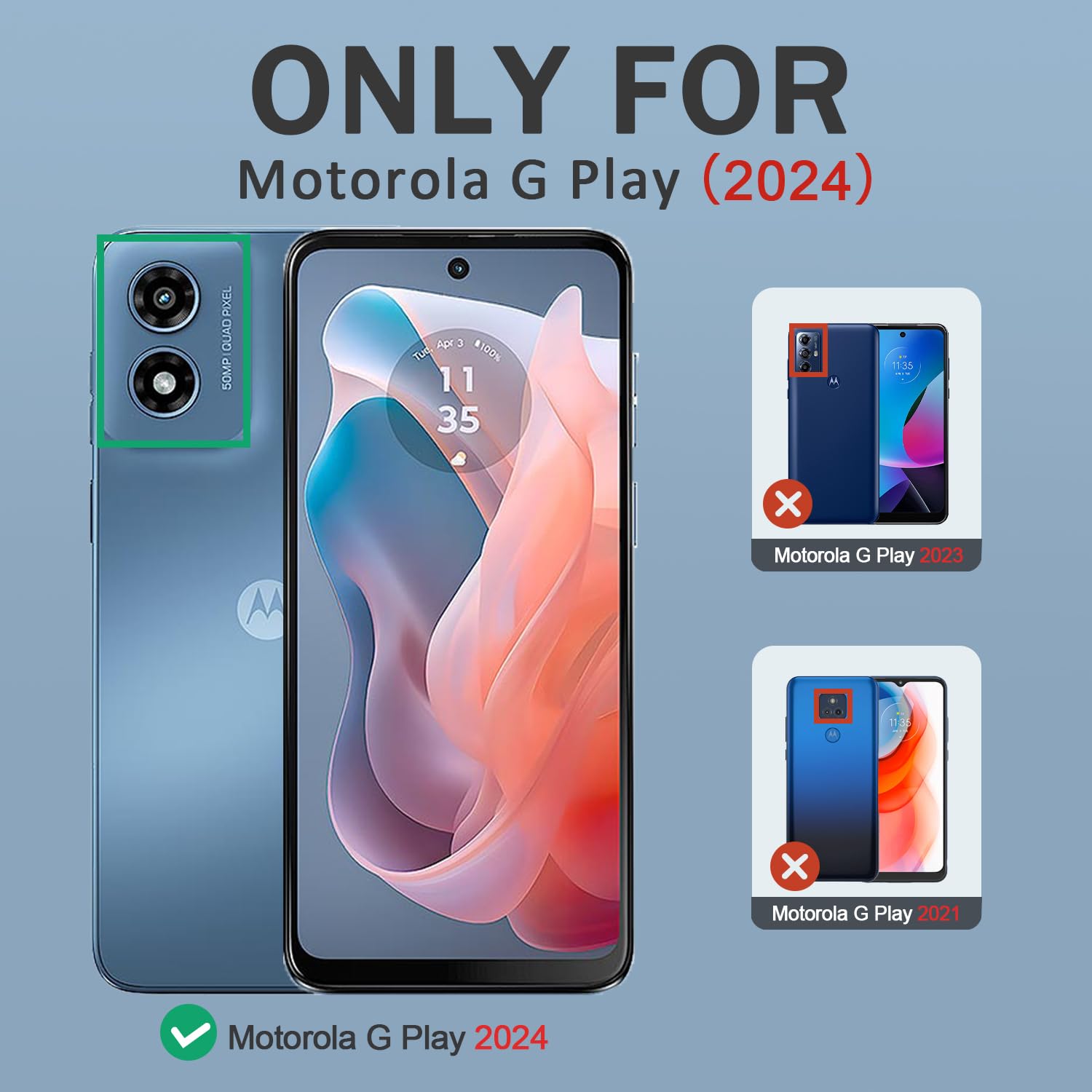 Motorola Moto G Play 2024 Case with Tempered Glass Screen Protector - Heavy Duty Shockproof Phone Cover with Rotating Ring Kickstand & Camera Lens Protector (Mint Green) | Perfect for Outdoor Activities, Work & Daily Protection