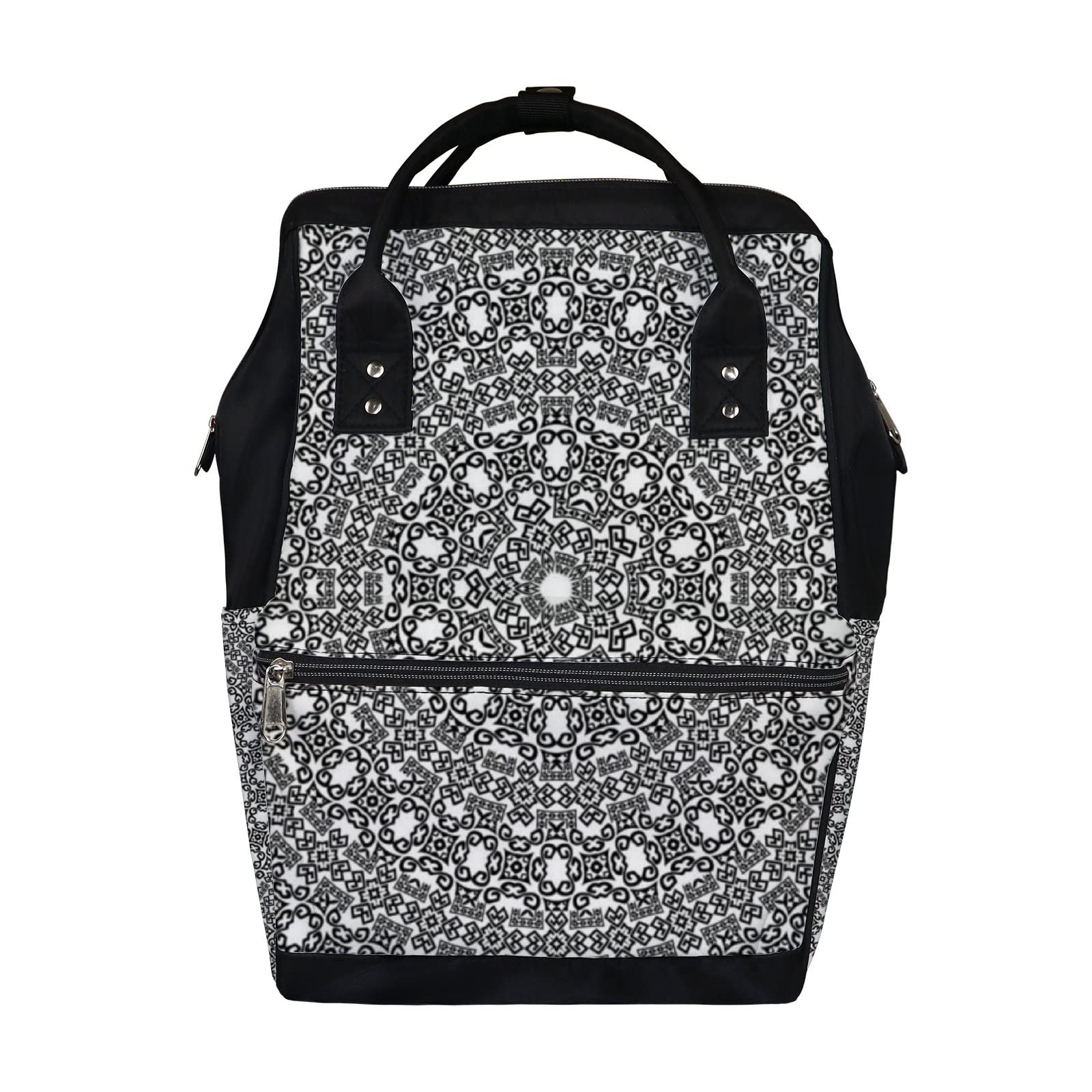 Vintage Mandala Diaper Backpack - Waterproof Baby & Laptop Bag for Travel