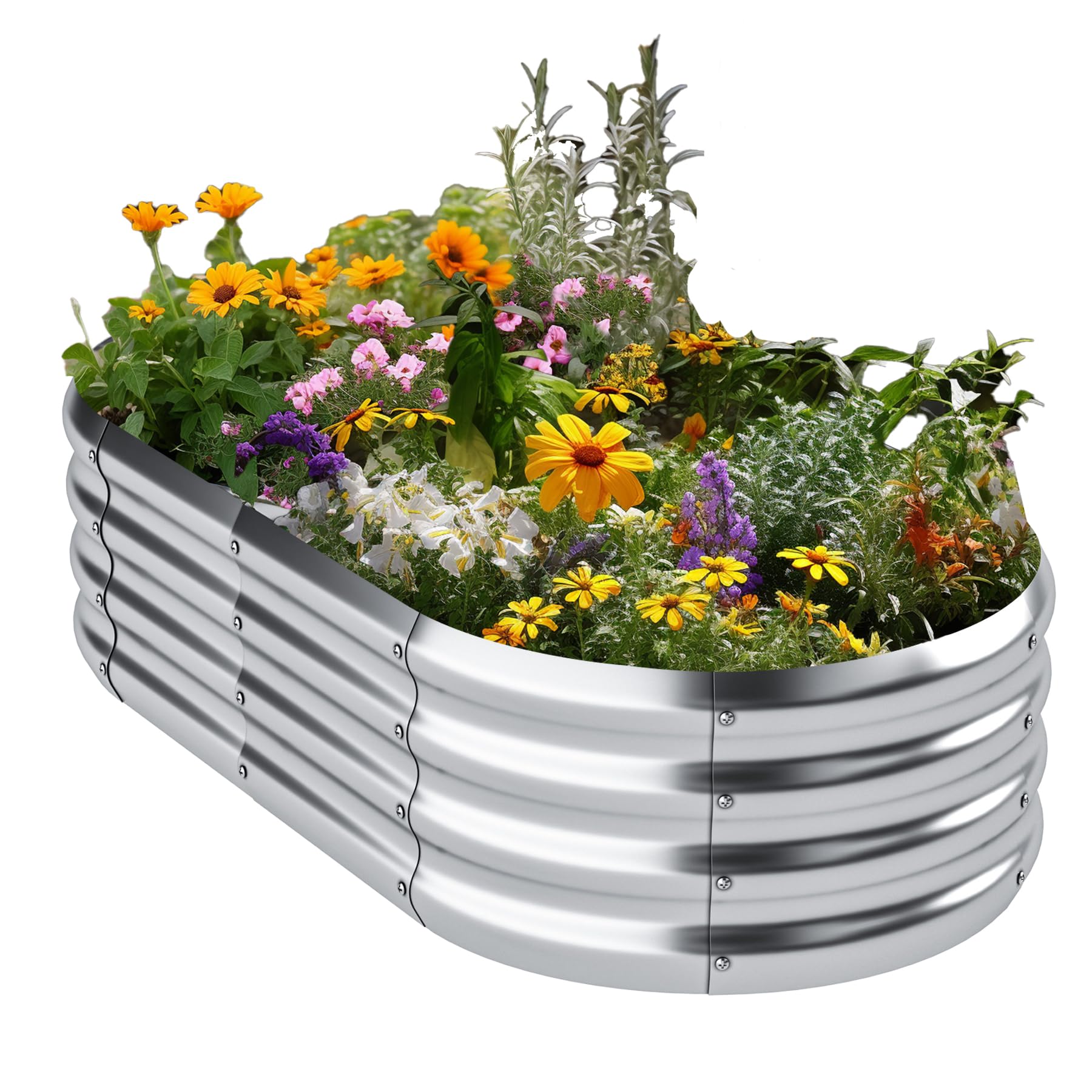 4x2x1ft Galvanized Metal Raised Garden Bed for Vegetables, Flowers, Fruits & Herbs - Outdoor Large Planter Box for Gardening, Backyard & Patio Use
