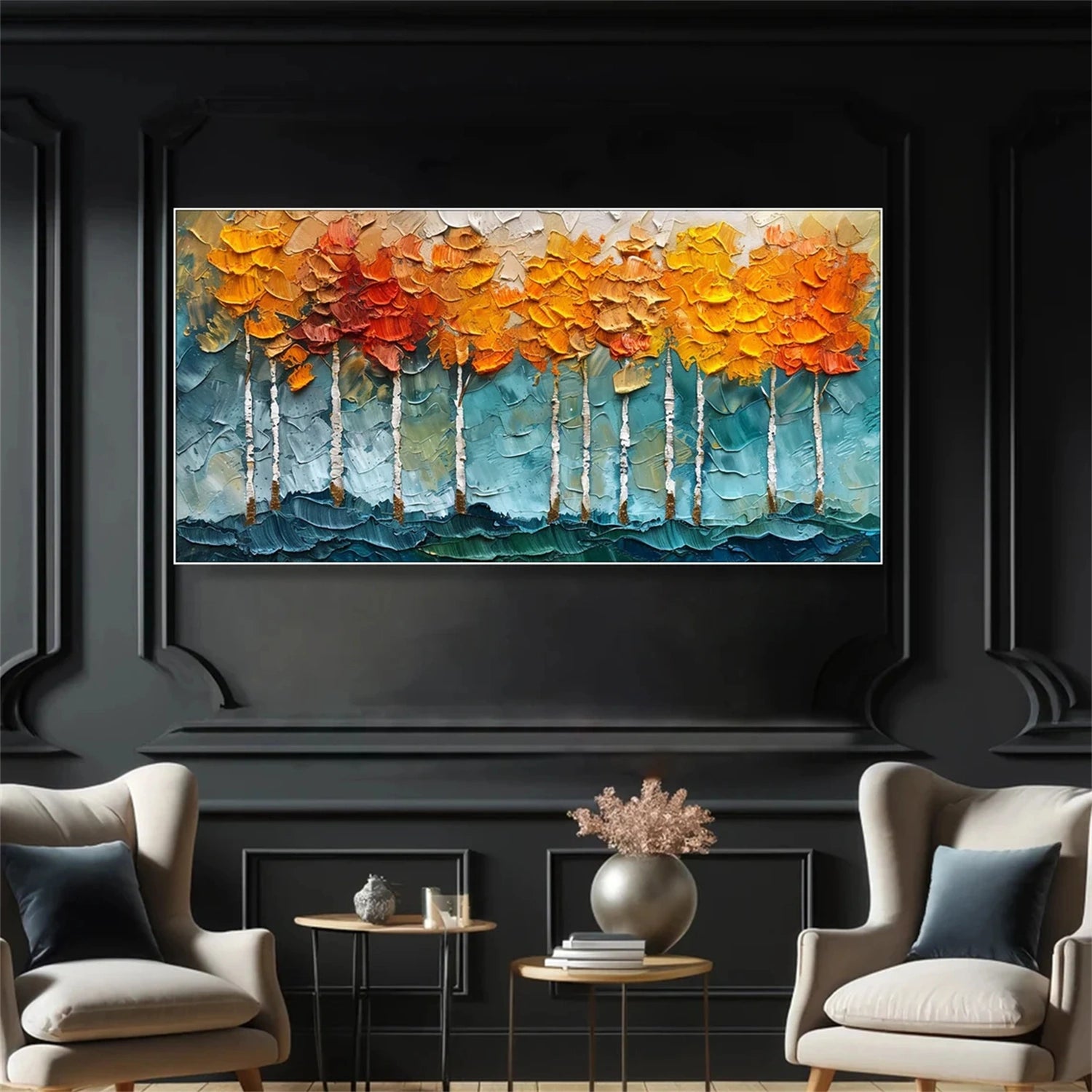 Flower and Tree Painting #FT146 - Handmade Canvas Wall Art for Home Decor, Living Room, Bedroom & Office