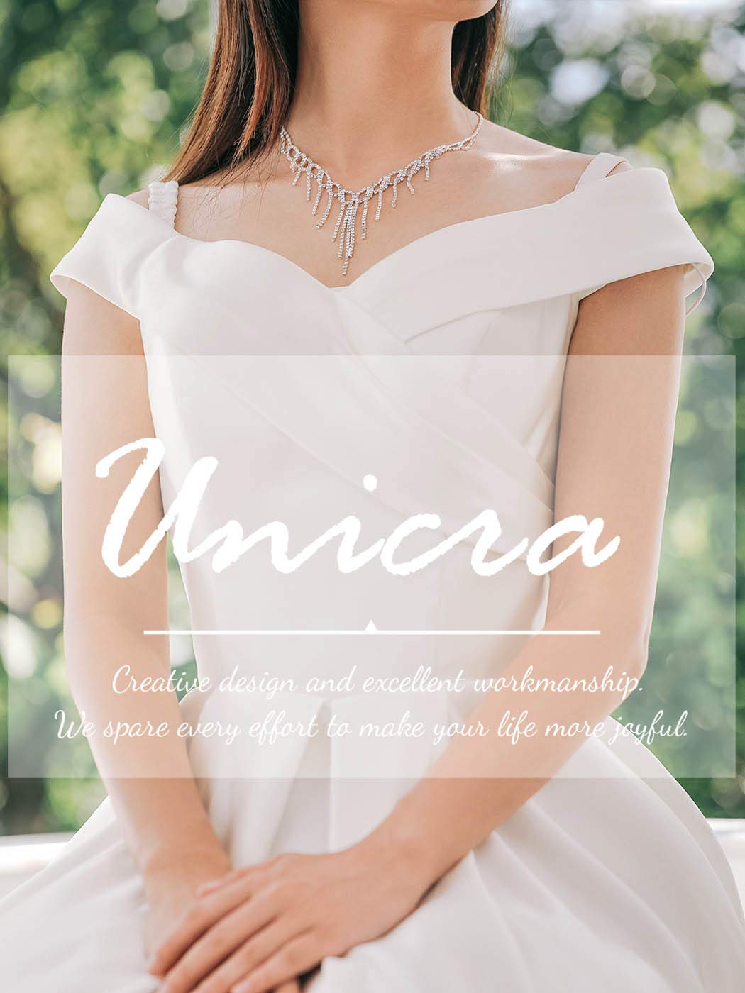 Unicra Sterling Silver Bridal Jewelry Set - Crystal Wedding Necklace & Drop Dangle Earrings for Bride & Bridesmaids | Perfect for Weddings, Prom, Anniversary & Formal Events