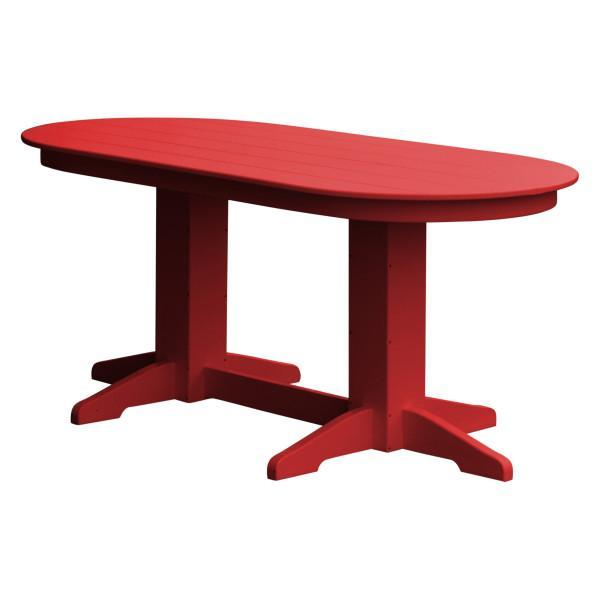 Eco-Friendly Recycled Plastic Oval Dining Table - Sustainable Outdoor/Indoor Use for Patio, Garden, or Kitchen