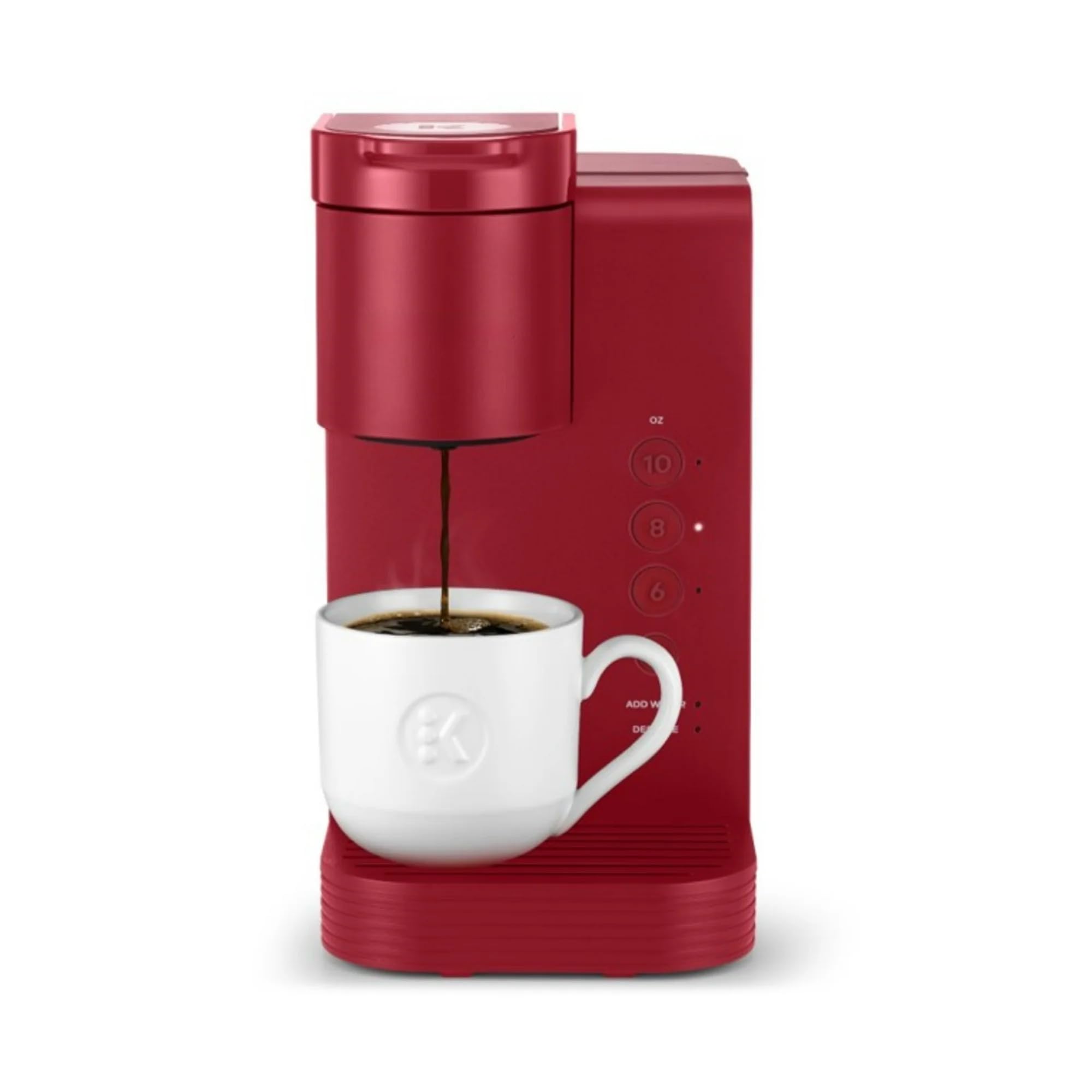 **K-Express Essentials Single Serve Coffee Maker - Compact K-Cup Pod Machine, 36 oz Water Reservoir, Fast Brewing, Travel Mug Compatible - Perfect for Home, Office & Travel (Red)**