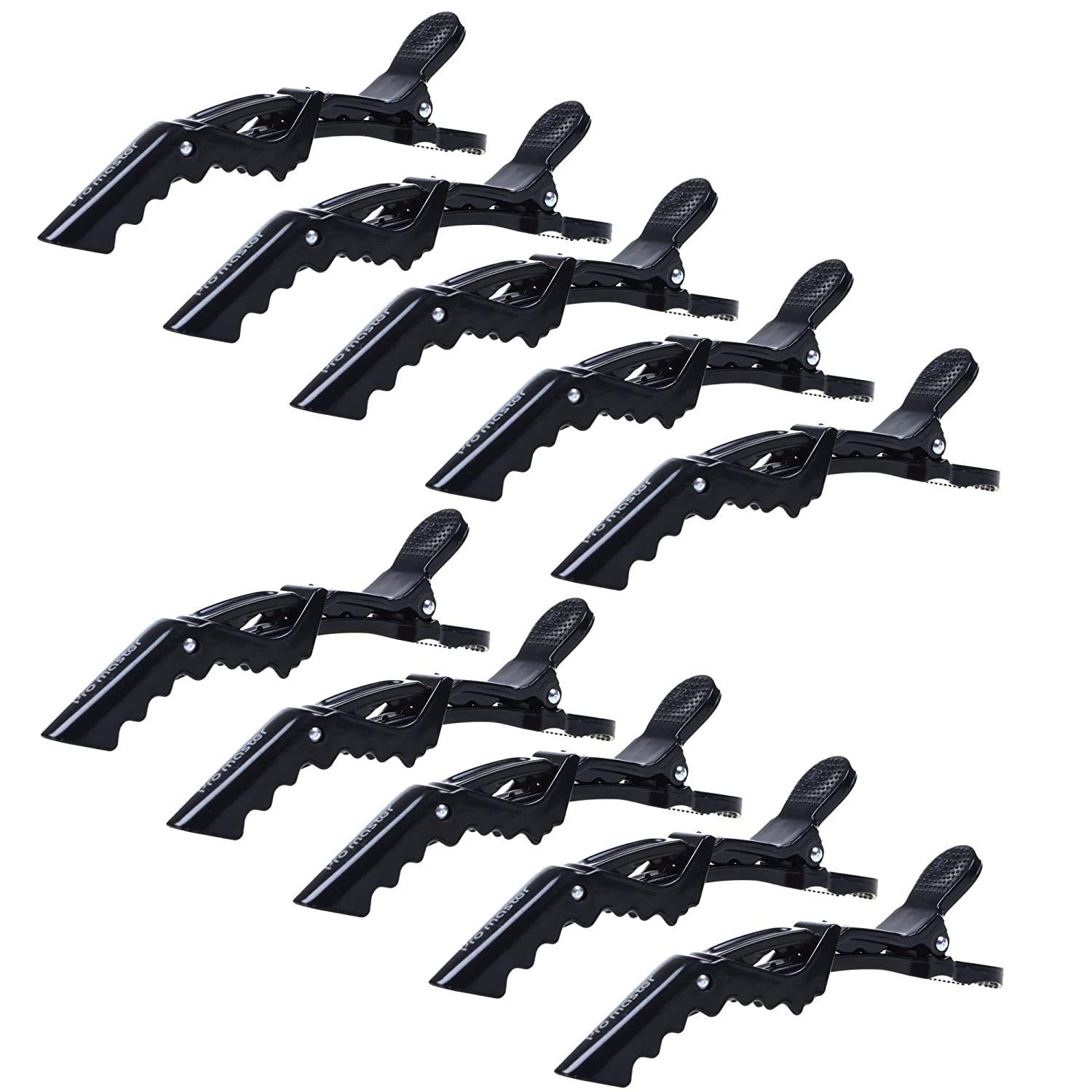 DEXO Professional Hair Sectioning Clips - 12-Pack Crocodile Black Plastic Hair Clips for Women, Styling & Hairdressing - Perfect for Salons, Home Use, and DIY Hairstyles
