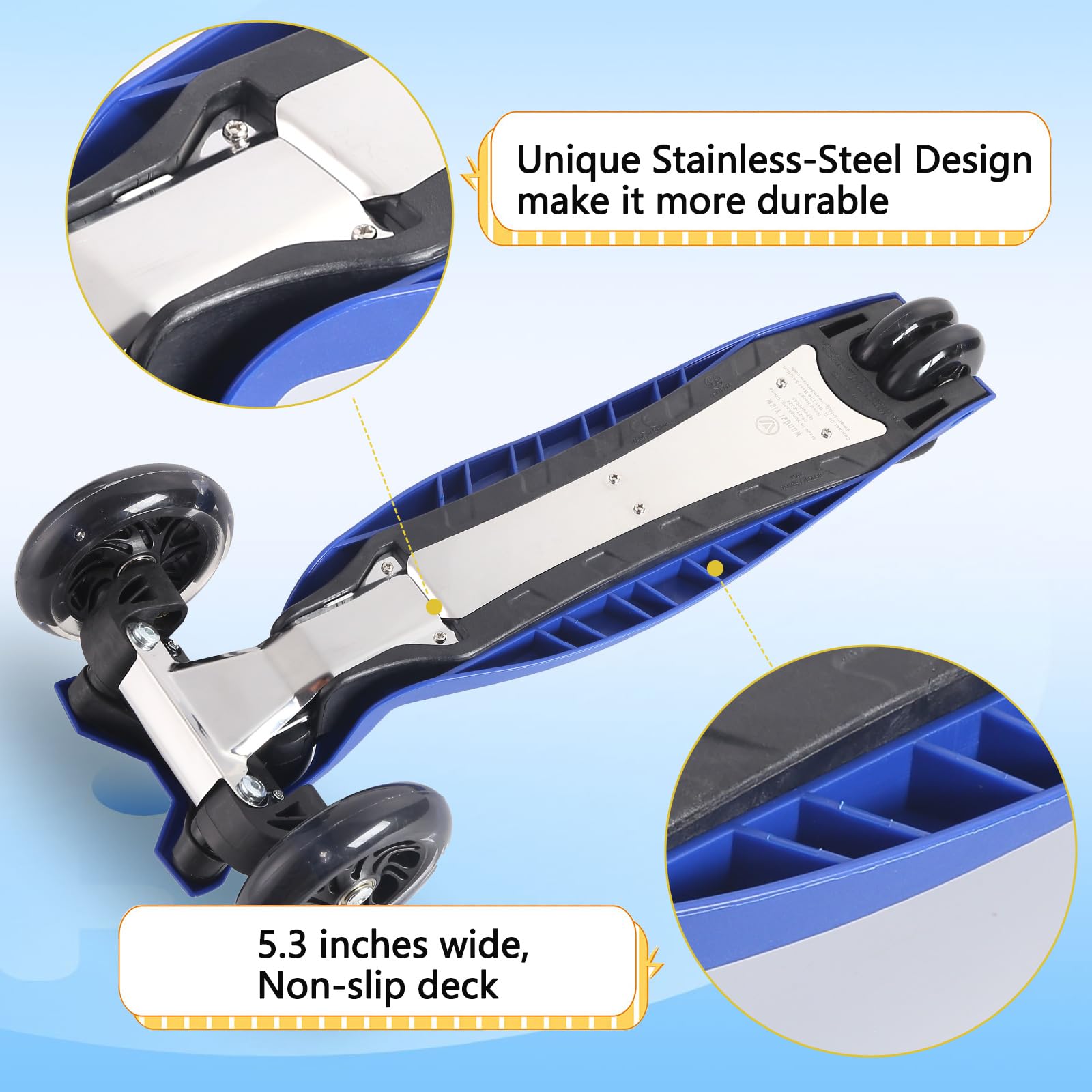**Best 3 Wheel Scooter for Kids Ages 3-12 - LED Light Up Wheels, Adjustable Height & Sturdy Deck - Perfect for Outdoor Play, Commuting & Birthday Gifts**