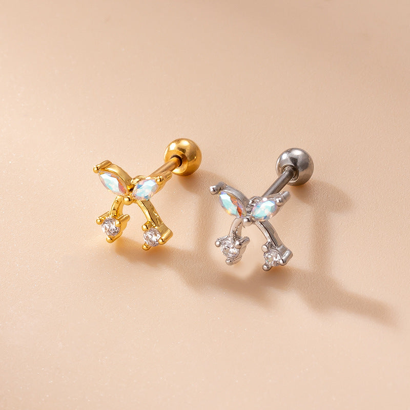 20G Tiny Butterfly Daith Stud Cartilage Piercing - 316L Surgical Steel Earring for Helix, Tragus, Conch | Perfect for Everyday Wear & Body Jewelry Gifts