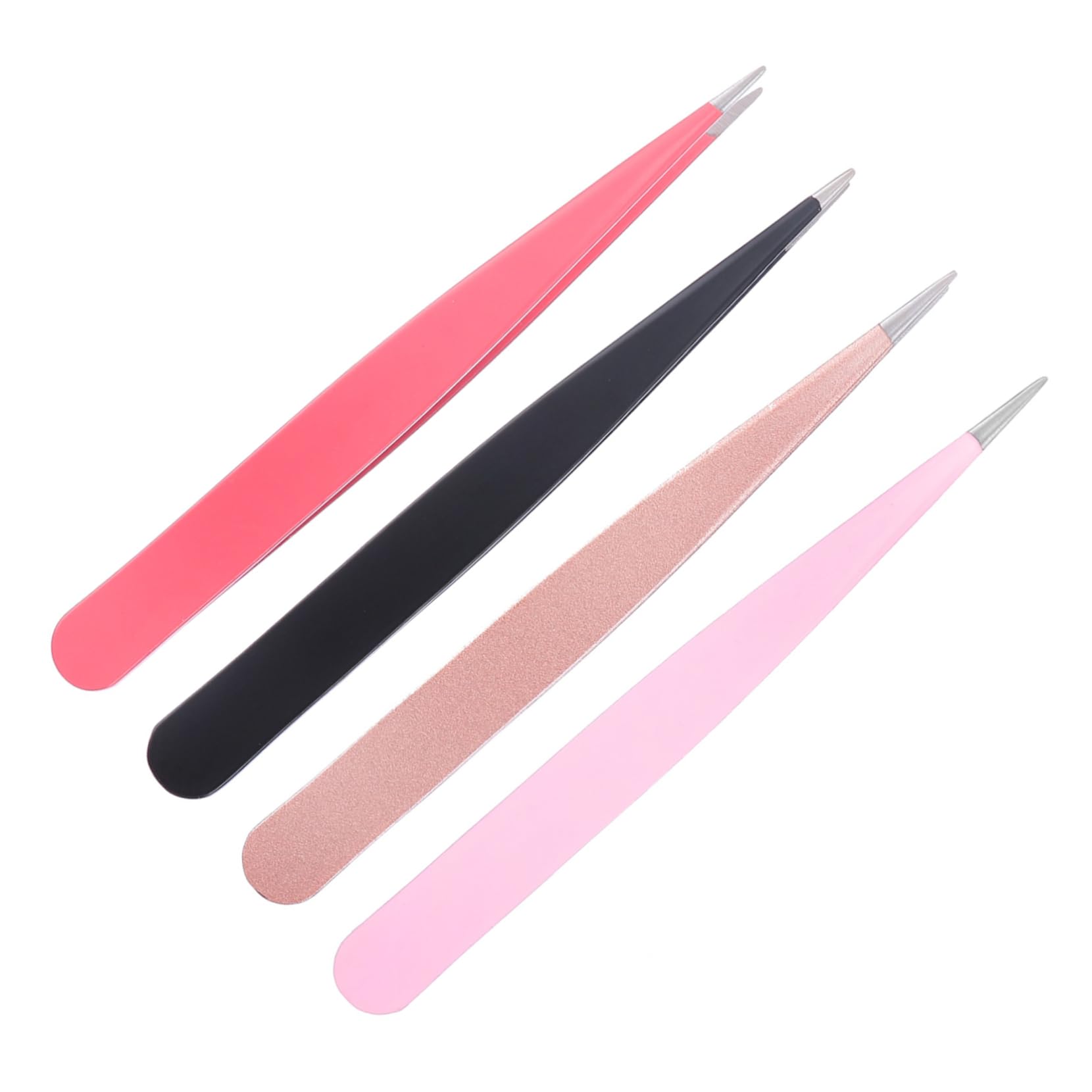 IPetboom 4-Piece Stainless Steel Eyebrow & Eyelash Kit - Colored Tweezers, Brow Clips, Lash Clusters & Facial Razor for Precise Grooming | Perfect for Salon Professionals & DIY Beauty at Home