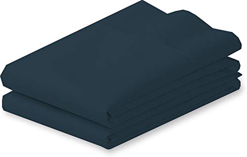 Premium 400 Thread Count 100% Cotton Queen & Standard Size Pillowcase Set of 2 - Envelope Closure - Soft Breathable Bedding - Denim Blue - Perfect for Home, Hotel & Guest Room Decor