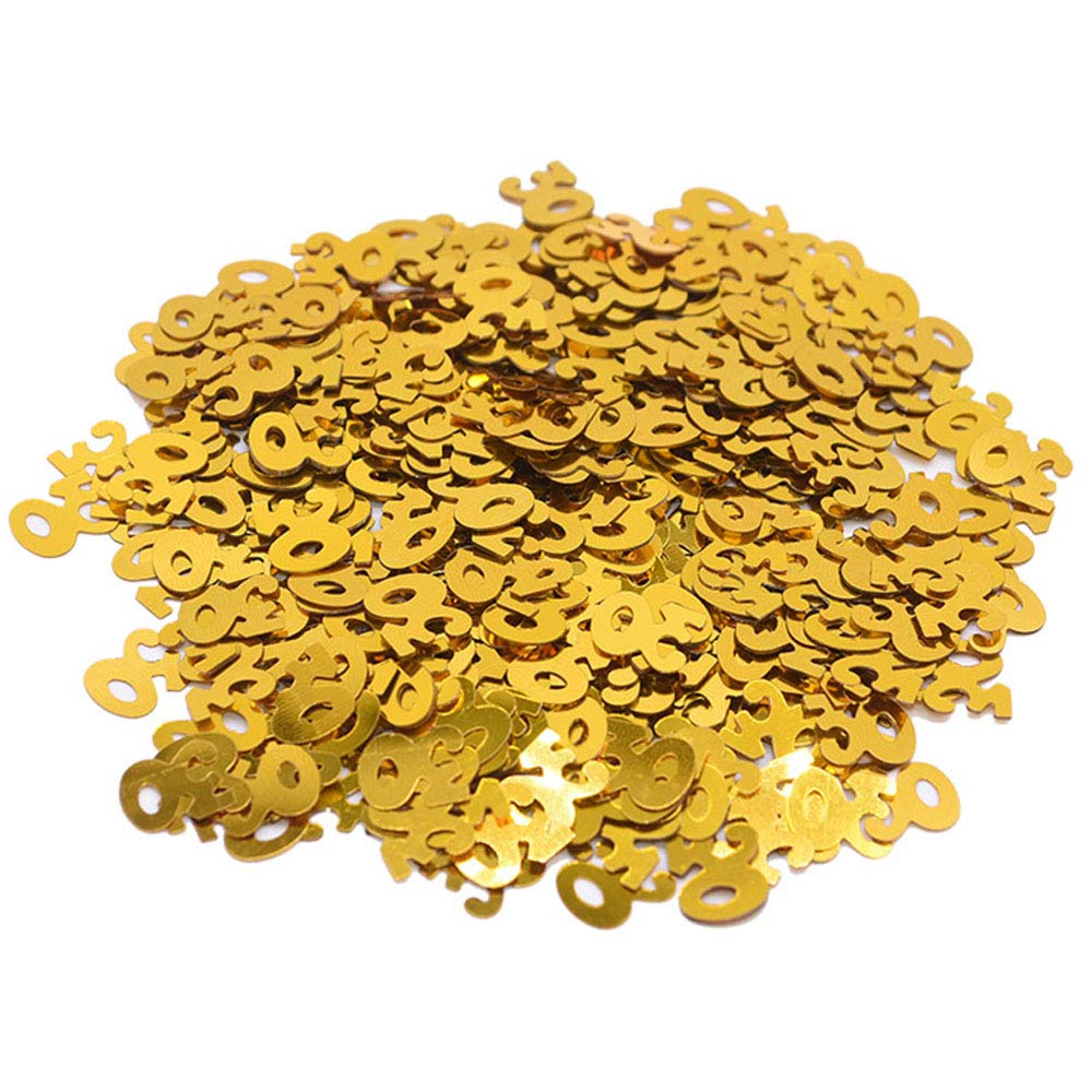 30 Gold Confetti for Birthday & Anniversary Party Decorations - Premium Table Scatter for Wedding, Baby Shower, New Year Celebration - Glittering Party Supplies (Golden, 30 Count)