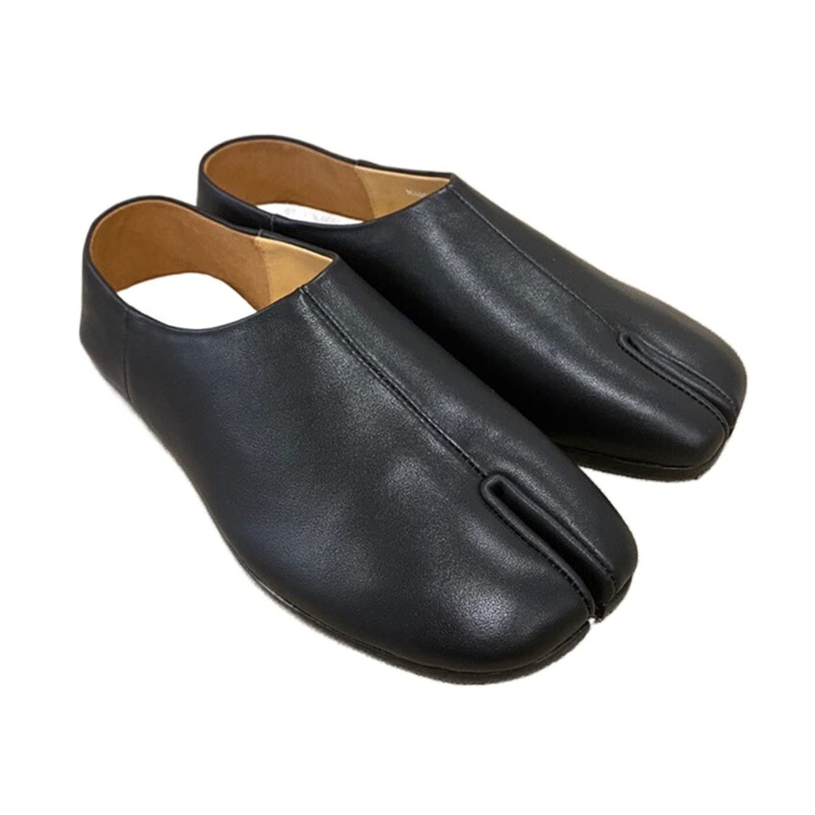 **Men's & Women's Black PU Loafers - Split Toe Oxford Slip-On Shoes for Formal & Casual Wear - Perfect for Office, Parties & Everyday Comfort**