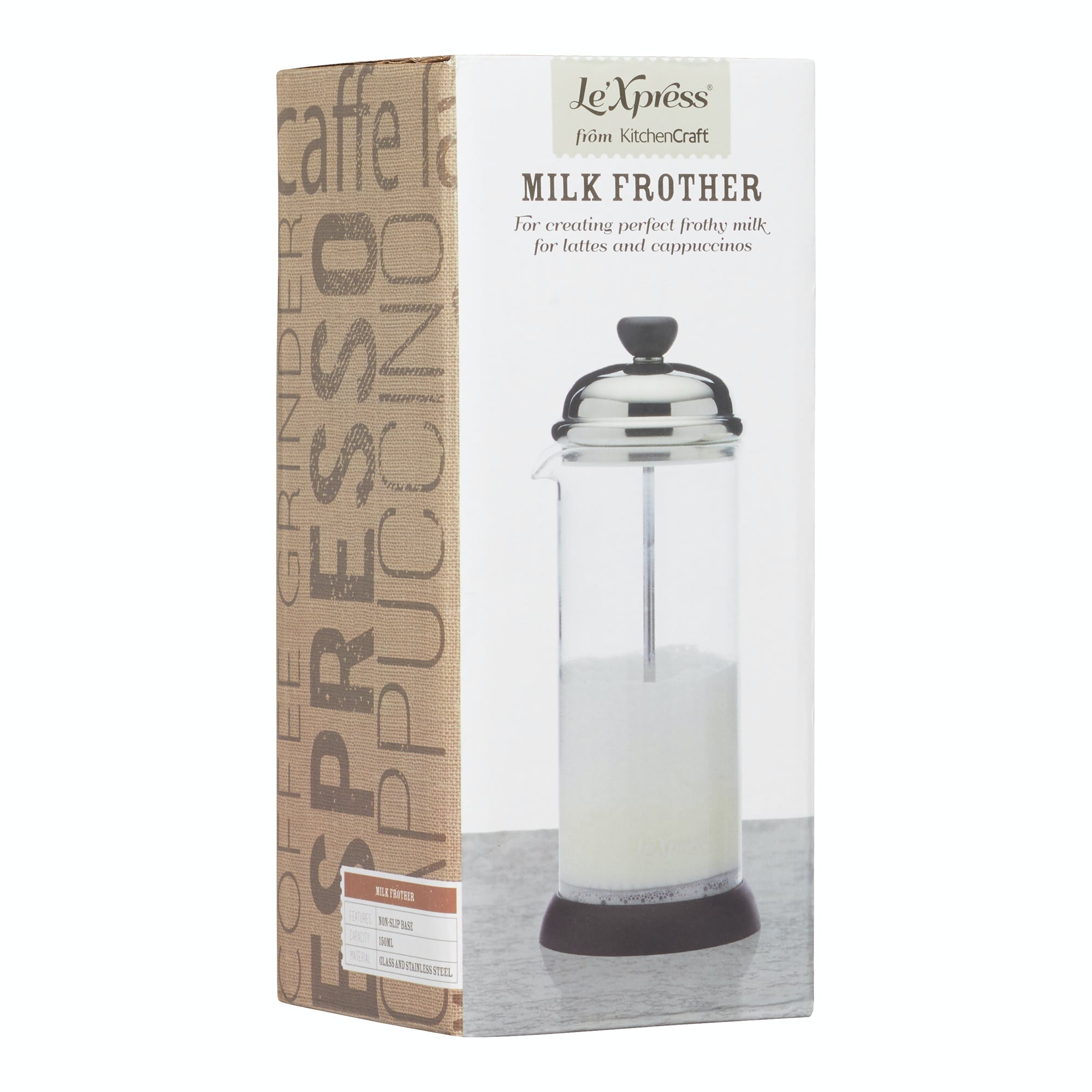 Premium Le'Xpress Microfoam Milk Frother Pitcher 150ml - Professional Barista Tool for Latte Art, Cappuccino & Hot Chocolate at Home or Coffee Shop
