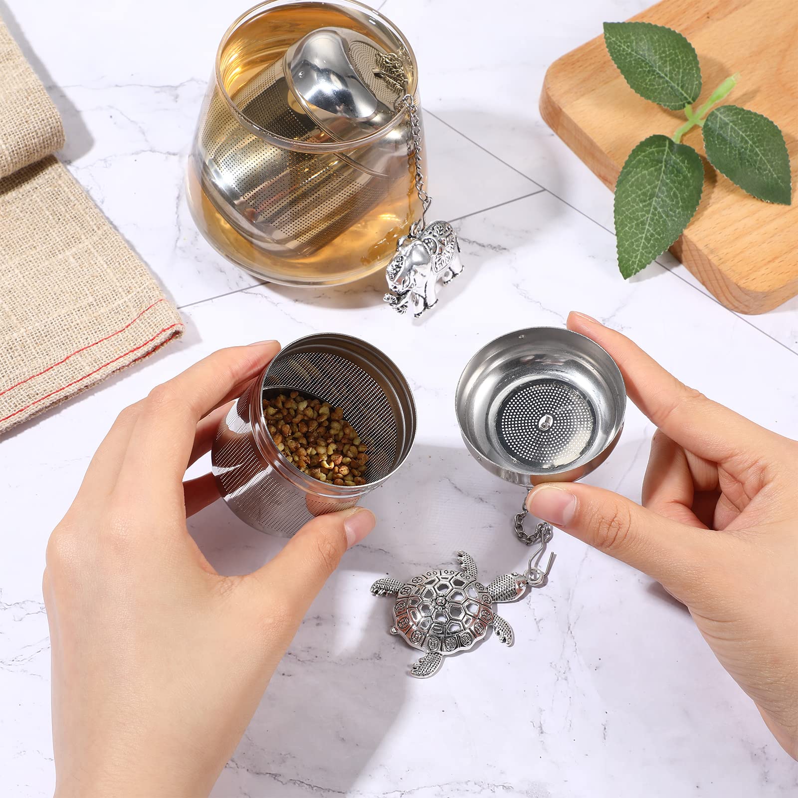 Premium 3-Piece Stainless Steel Tea Infuser Set with Mesh Strainer, Drip Trays & Pendant - Cute Style Loose Leaf Tea Steeper for Home, Office & Gifts | Perfect for Tea Lovers & Relaxation Moments