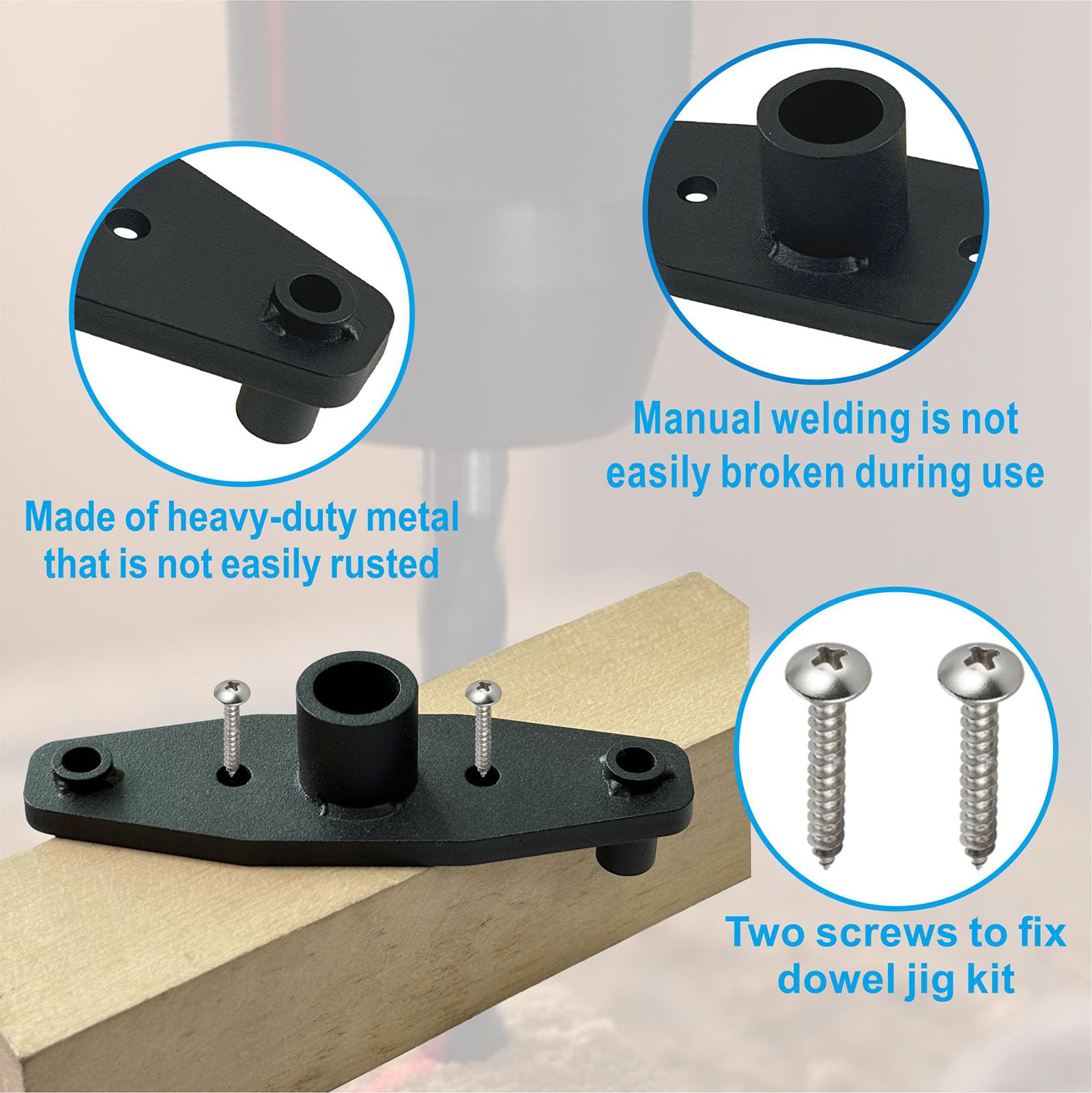Self-Centering Dowel Jig Kit - 1/2 Inch Drill Guide for Floating Shelf Brackets | Woodworking Tool for Straight Holes | Perfect for Invisible Shelf Hardware Installation (DIY Home Improvement & Cabinet Making)