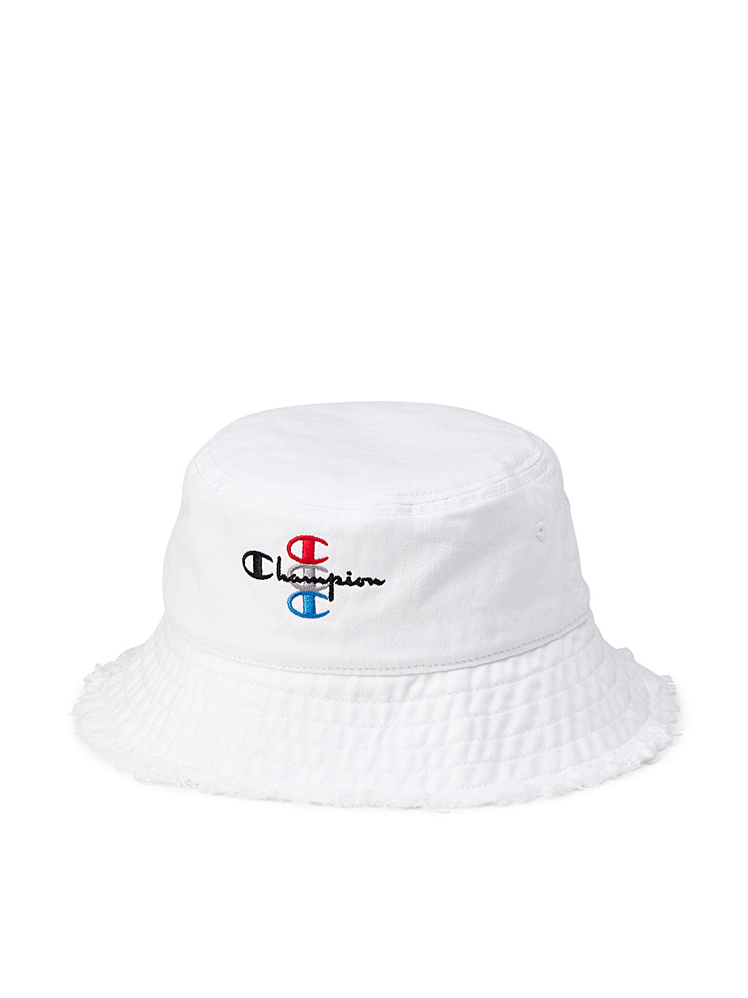 Champion Frayed Edge Bucket Hat - White | Stylish & Comfortable Unisex Sun Hat for Outdoor Activities, Beach, Hiking & Summer Fashion