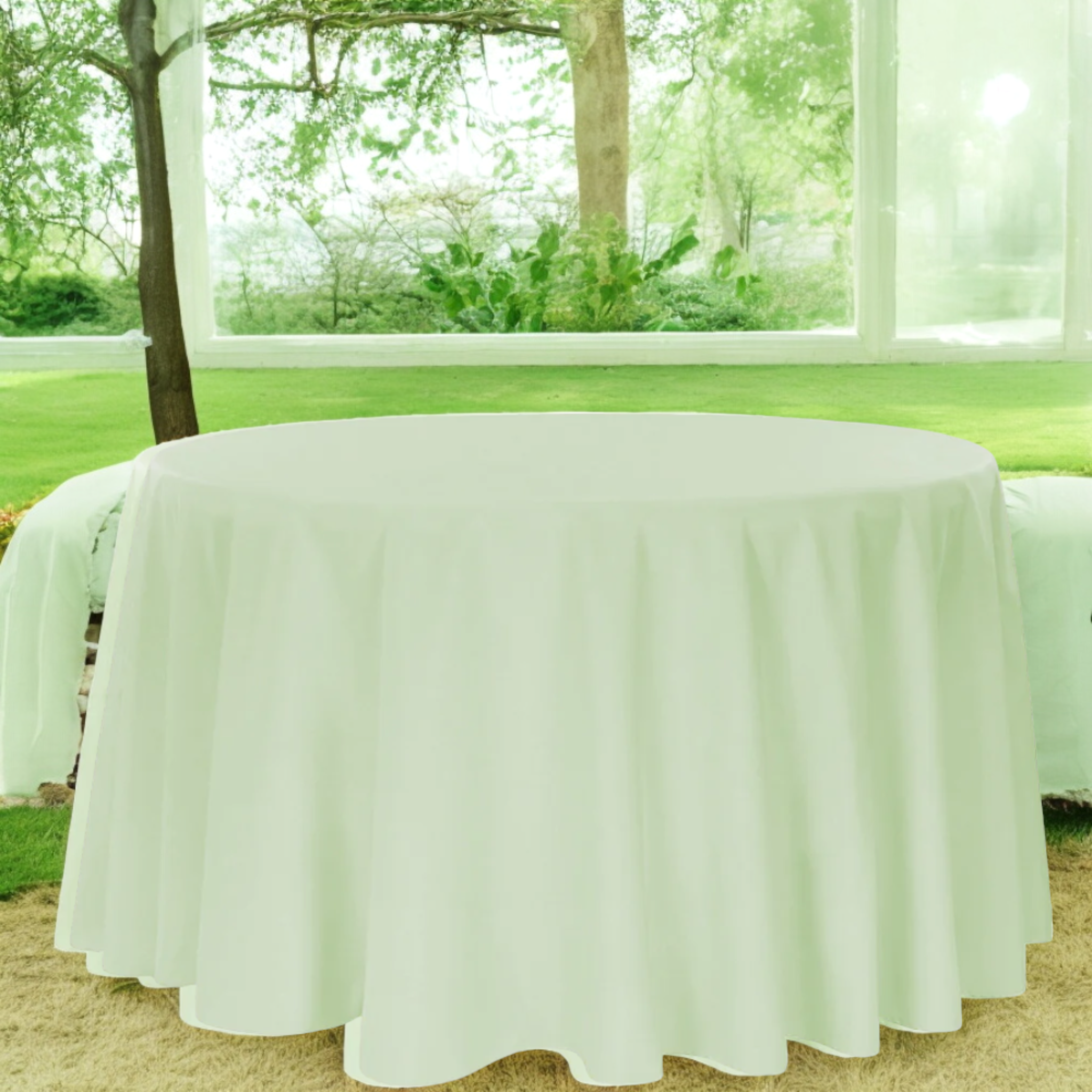 Premium Round Polyester Tablecloth 132
