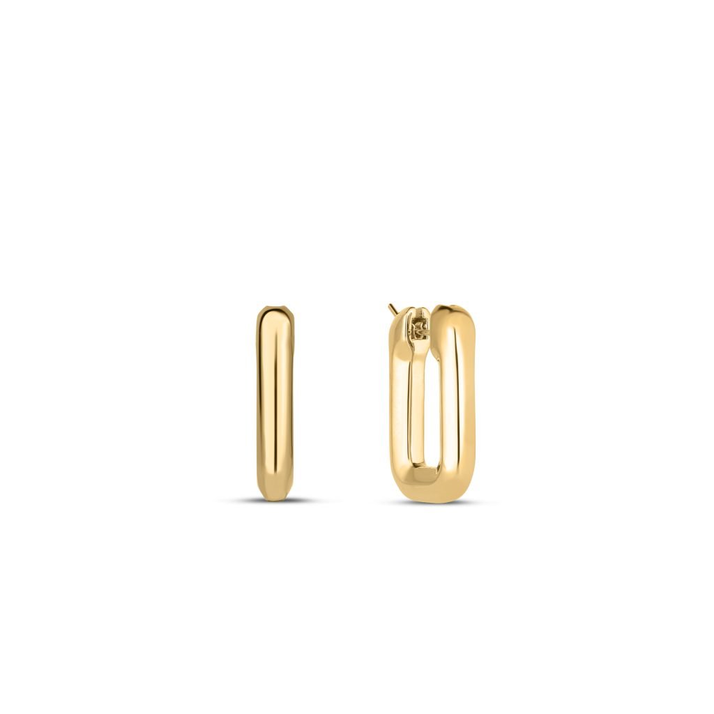 Roberto Coin 14K Gold Small Square Hoop Earrings for Women - Elegant Everyday & Evening Jewelry Gift