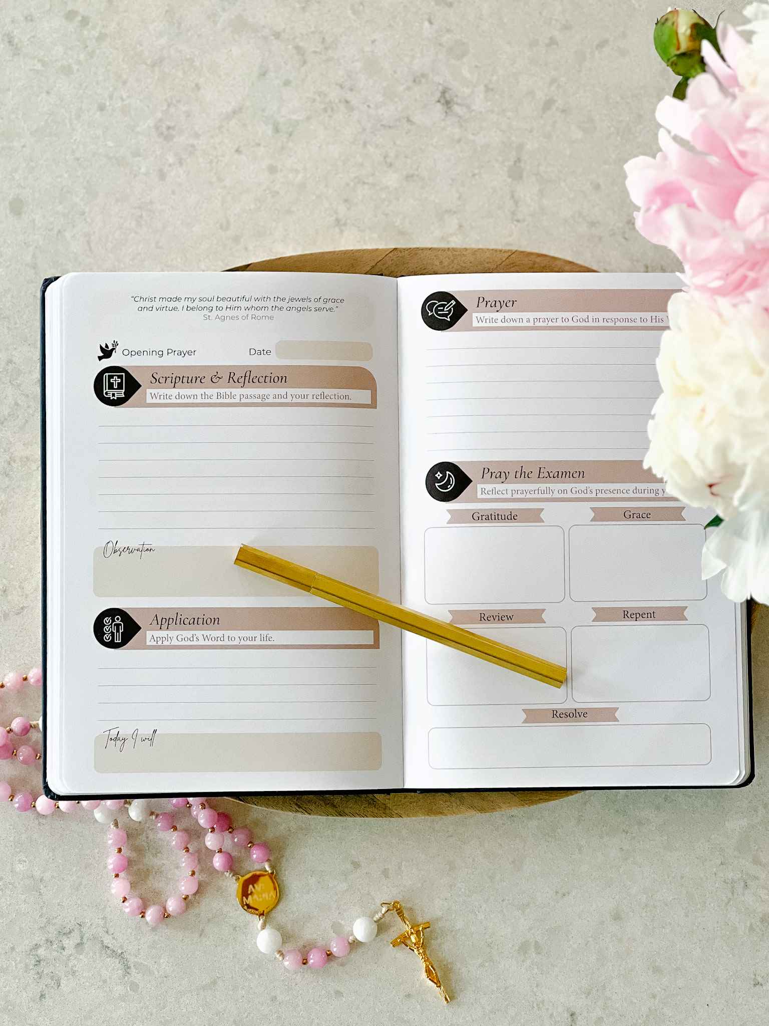 Catholic Prayer Journal - Lectio Divina & Examen St. Ignatius Devotional Notebook - Immaculate Heart of Mary - Perfect for Daily Prayer, Bible Study & Spiritual Reflection