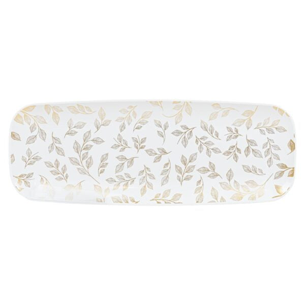 Organic White Rectangle Serving Tray Set of 2 - 17.5