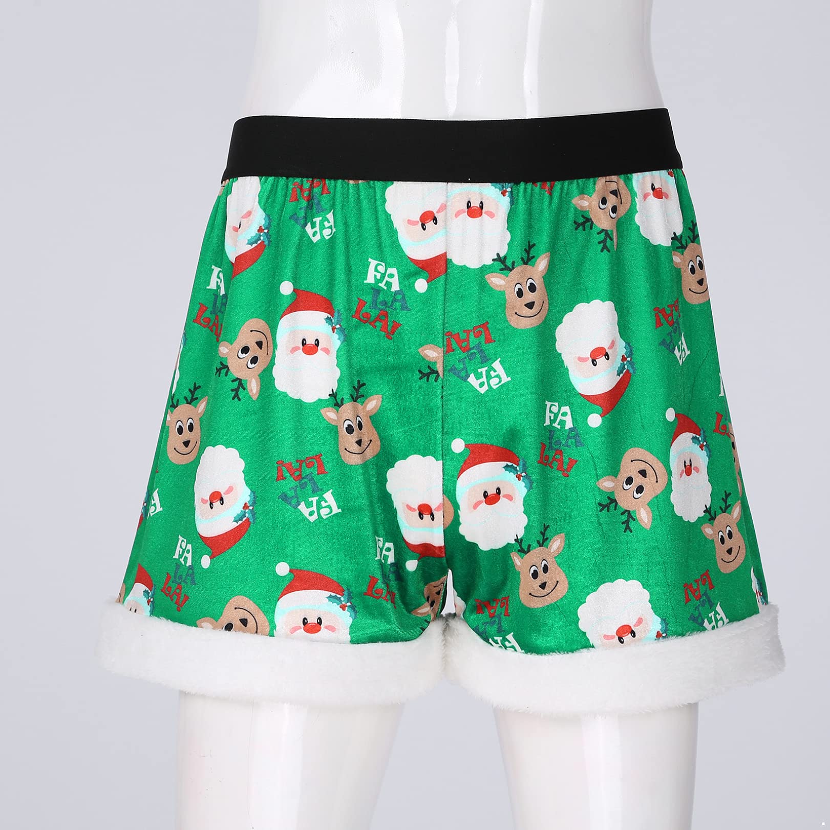 FEESHOW Men's Christmas Holiday Santa Claus Boxer Shorts - Festive Underwear for Xmas Parties & Gifts