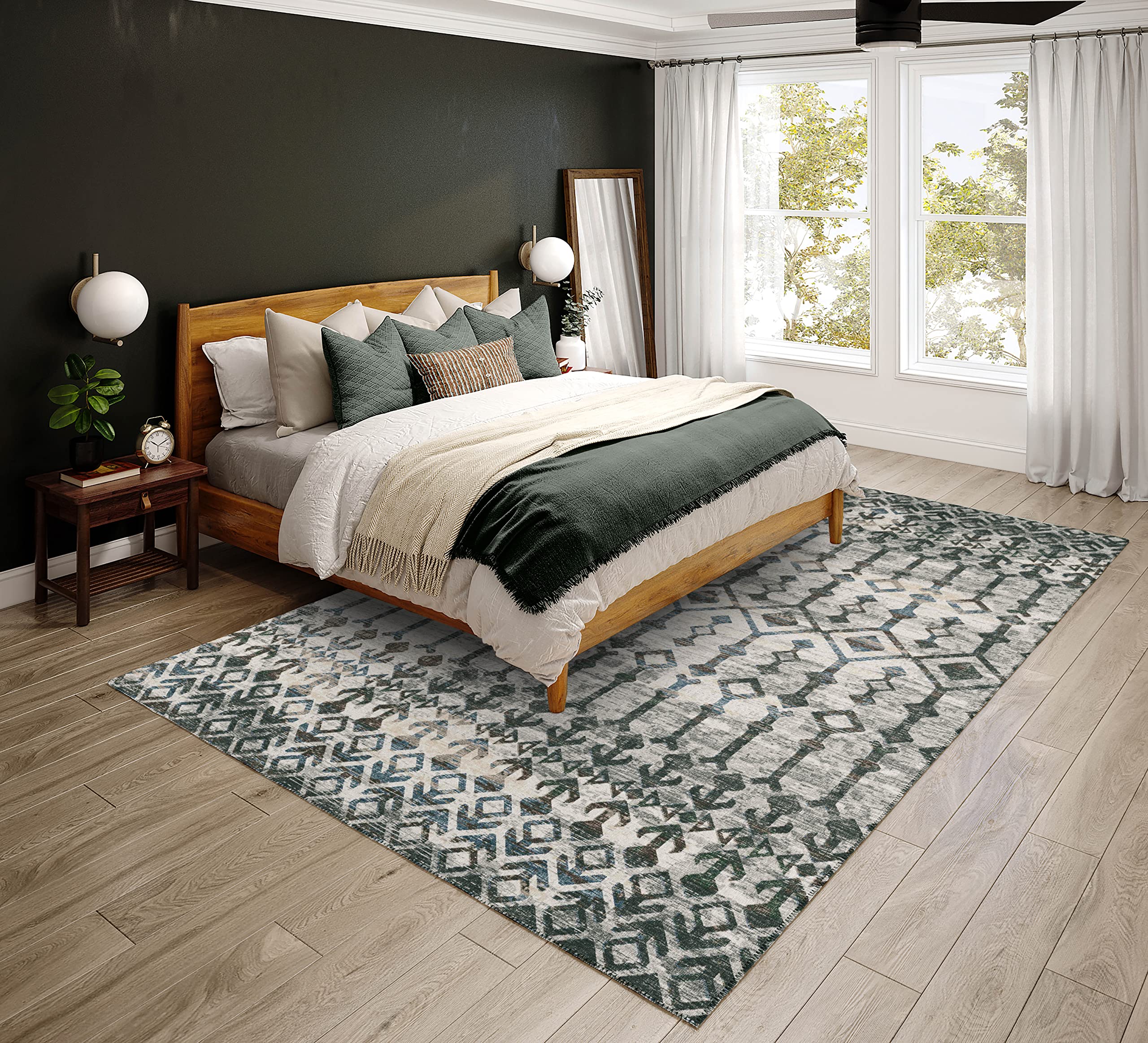 Addison Rugs Bravado ABV38 Ash Washable 9' x 12' Indoor/Outdoor Area Rug - Machine Washable, Non-Shedding, Easy Clean - Perfect for Bedroom, Living Room, Dining Room, Kitchen, Entryway & Patio - Durable & Stylish Home Decor