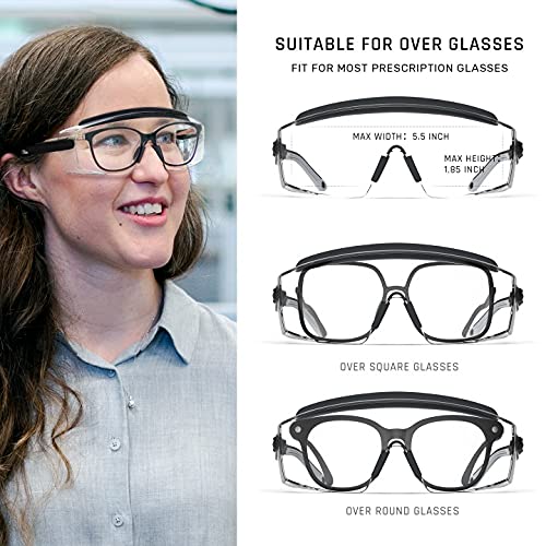 Anti Fog Safety Glasses - ANSI Z87.1 Certified Protective Goggles with Scratch Resistant Lenses, Adjustable Fit for Work, DIY, Lab & Outdoor Activities