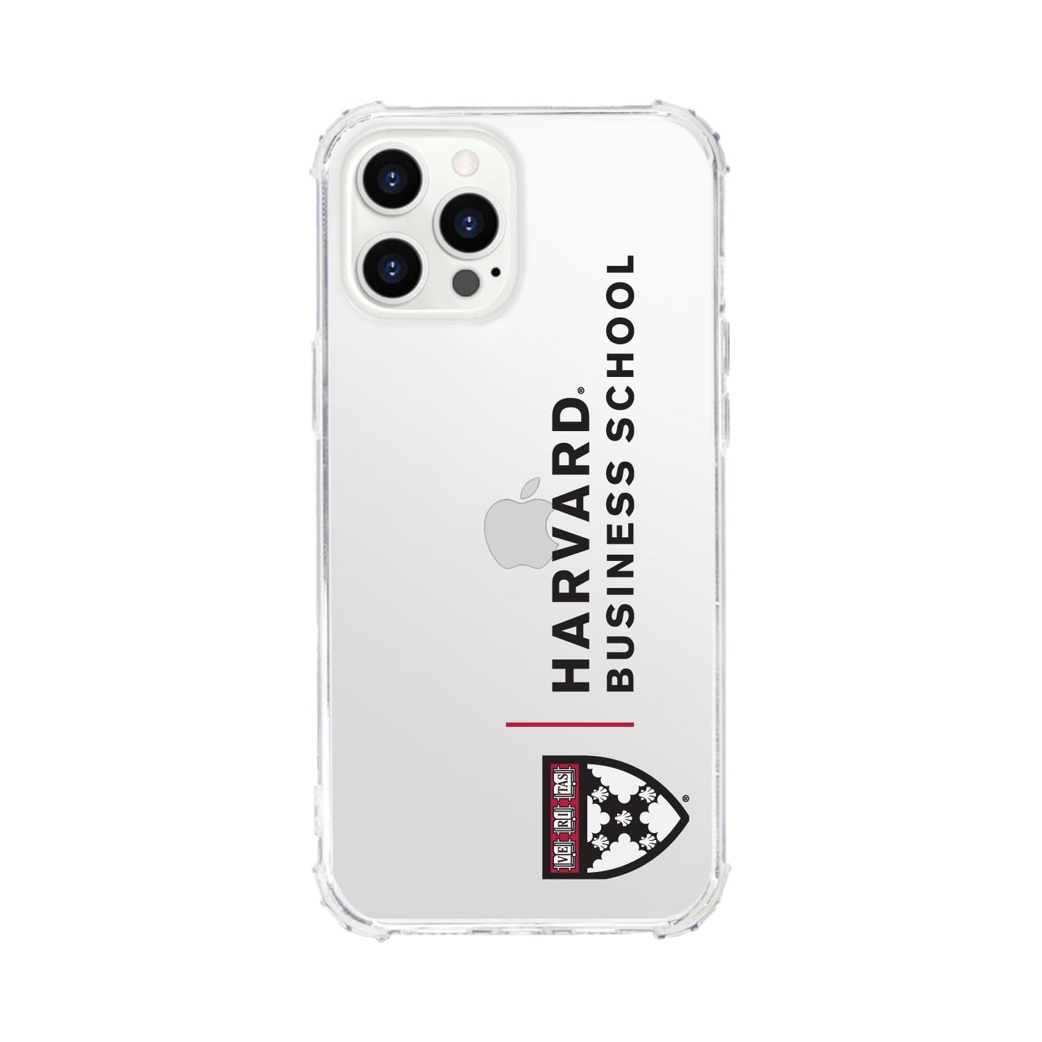 OTM Essentials Rugged Phone Case for iPhone 13 Pro - Shockproof Protective Cover with Reinforced Edges | Classic White Design | Perfect for Business Professionals & Harvard Students