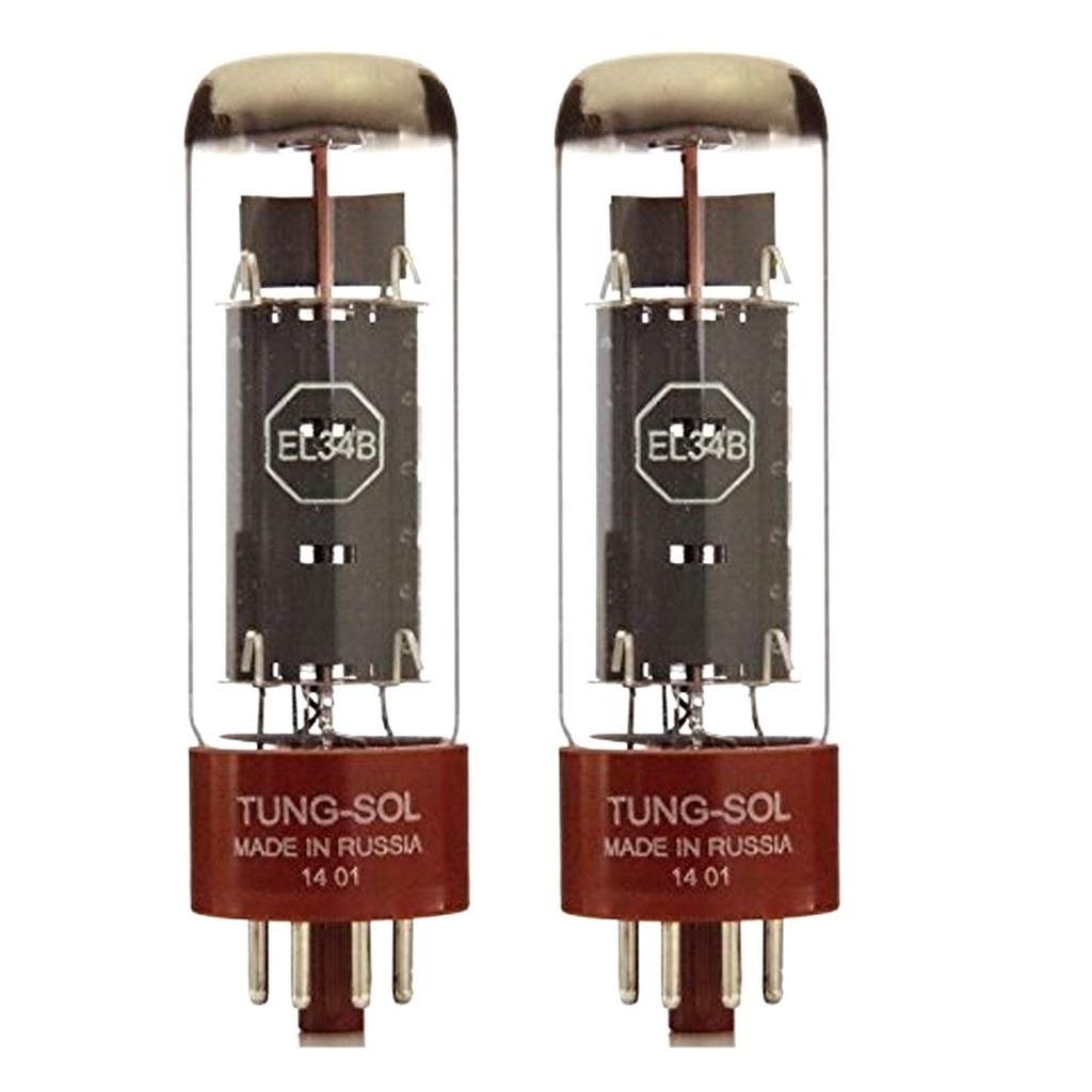 Tung-Sol Reissue EL34B Matched Pair Vacuum Tubes (2 Pack) - Premium Plate Current Matched for Guitar Amps & Hi-Fi Audio Systems - Perfect for Tube Replacement & Sound Enhancement