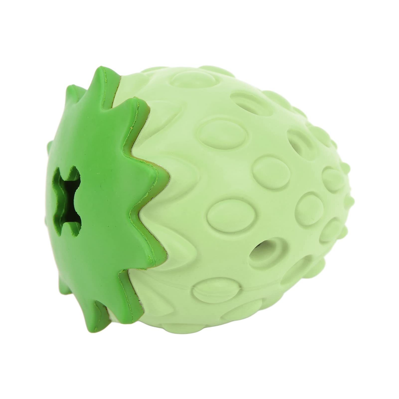 Natural Rubber Dog Chew Toy for Digestion & Gum Health - Strawberry Flavor Interactive Pet Toy (Green) - Perfect for Teething Puppies & Active Dogs