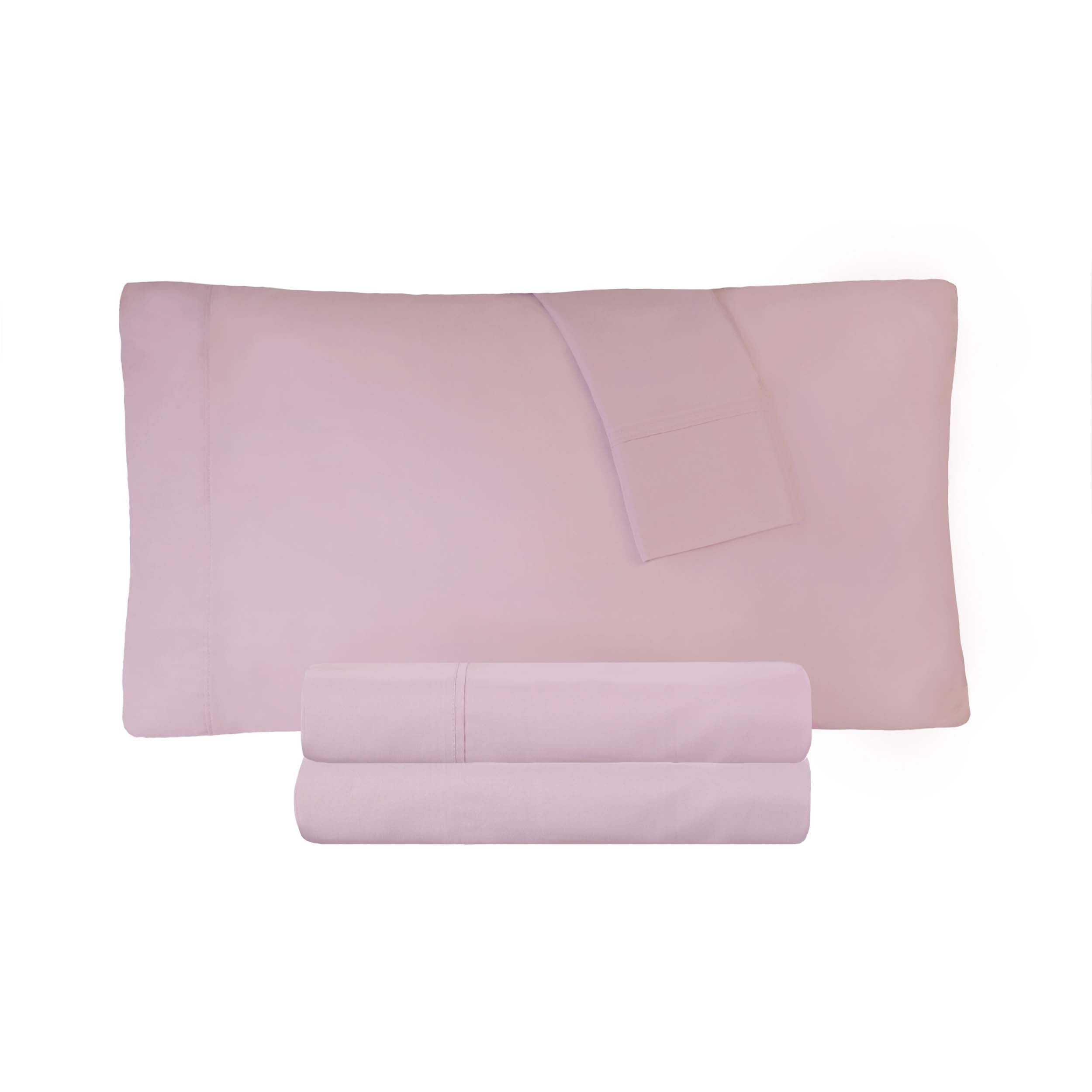 300 Thread Count Cotton Percale Solid Deep Pocket Bed Sheet Set - Queen Size, Soft & Breathable for Comfortable Sleep - Perfect for Master Bedroom, Guest Room & Vacation Homes