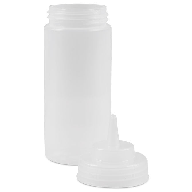 16 oz Wide Mouth Squeeze Bottle - Leak Proof Condiment Dispenser for Sauces, Dressings & Oils - Perfect for Kitchen, BBQ, Camping & Food Service Use