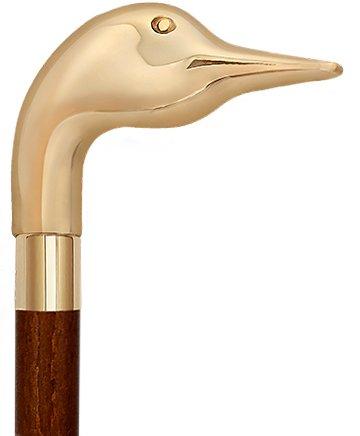 Premium Brass Goose Handle Walking Cane - Adjustable Custom Shaft with Decorative Collar - Ideal for Seniors, Hiking & Fashion Accessory