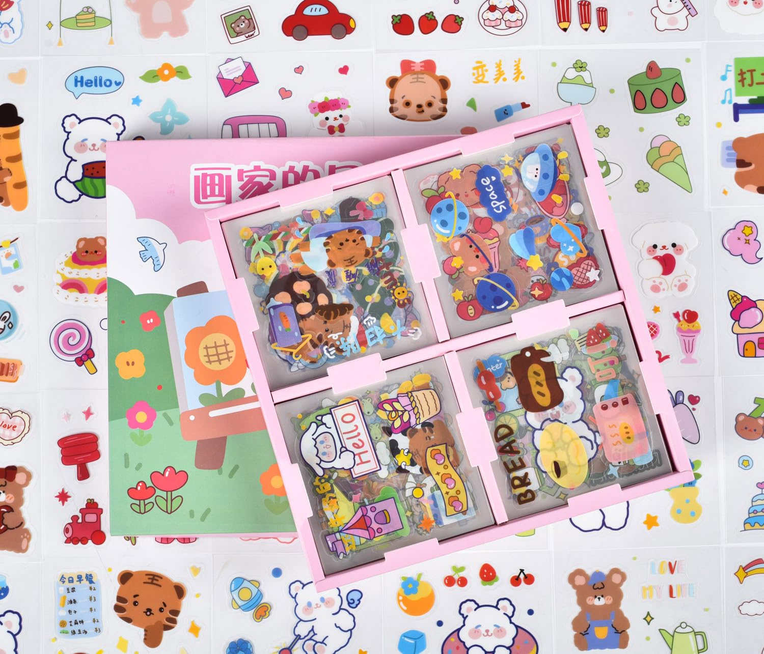 100 Sheets Cute Cartoon Letter Stickers Kit - Small PET Transparent Scrapbook Stickers for DIY Journaling, Planner Decor & Photo Albums | Perfect for Bullet Journals, Scrapbooking & Craft Projects (XiXIZi Diary)