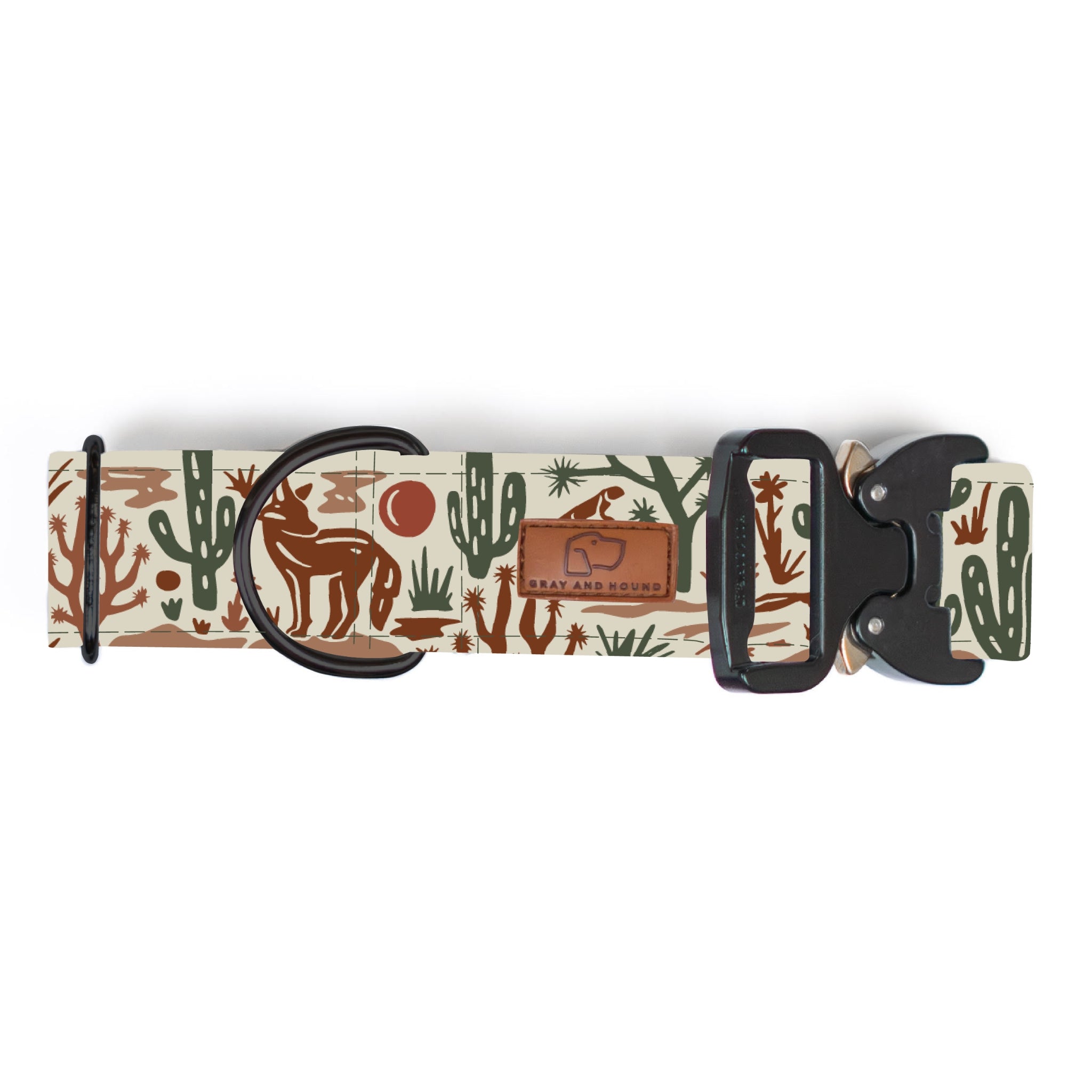 Premium Desert Coyote Dog Collar - Durable Nylon Pet Collar with Adjustable Buckle for Small Medium Large Dogs - Perfect for Hiking, Camping & Outdoor Adventures
