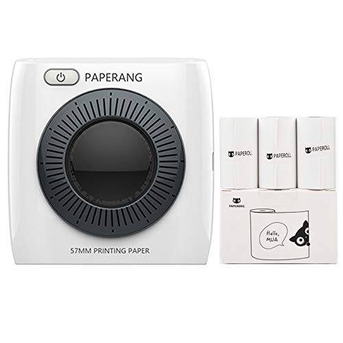 Paperang P2 Portable Mini Bluetooth Photo Printer - 304DPI Wireless Thermal Sticker Printer for Journaling, Scrapbooking & DIY Crafts with 3 Rolls Official Sticker Paper (P2 White-PPSP3R) | Perfect for Travel, School Projects & Memory Keeping