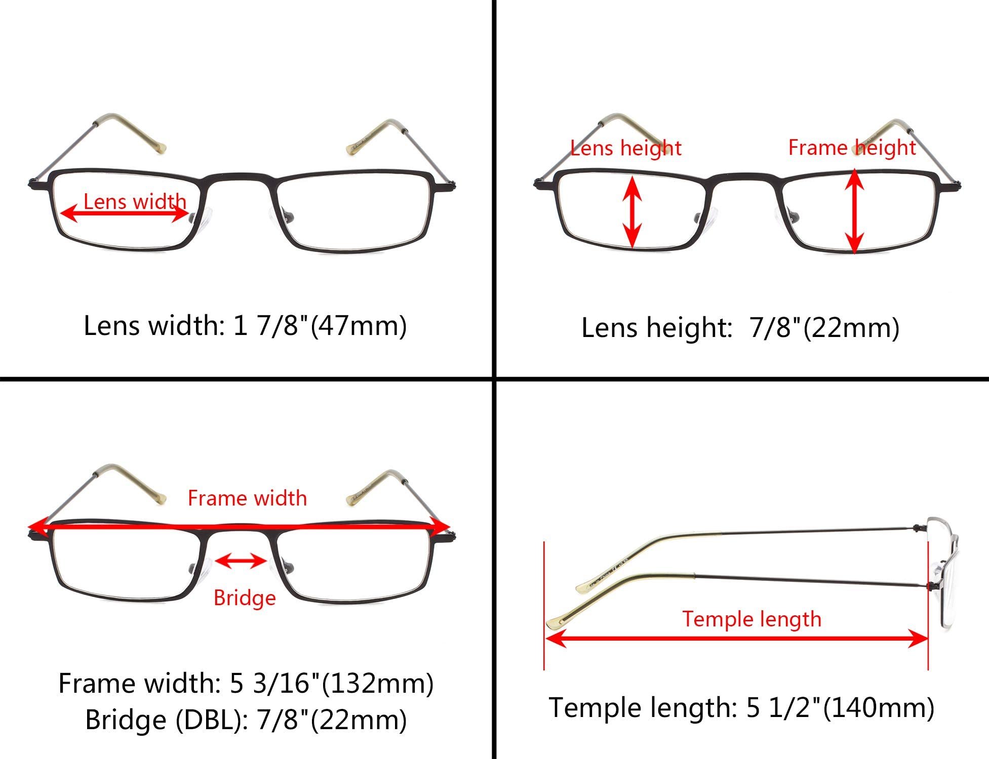 5-Pack Lightweight Reading Glasses for Men & Women - Comfortable +1.00 to +3.50 Magnification - Perfect for Reading Books, Crafts & Computer Work