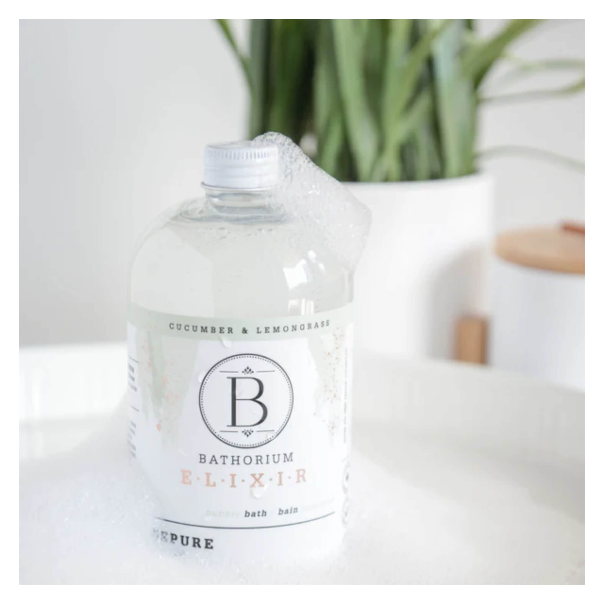 BePure Cucumber & Lemongrass Bubble Bath Elixir - Relaxing Aromatherapy Soak for Stress Relief & Skin Hydration - Perfect for Spa Nights & Self-Care Rituals