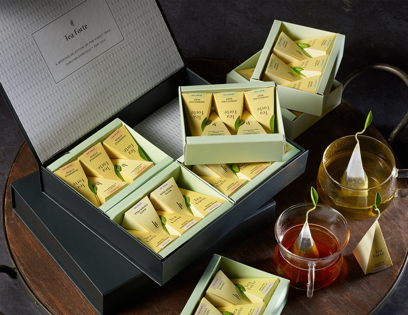Premium Tea Forte SELECT Assorted Tea Sampler - Luxury Loose Leaf & Pyramid Tea Bags Gift Set for Tea Lovers - Perfect for Afternoon Tea, Relaxation & Gifting