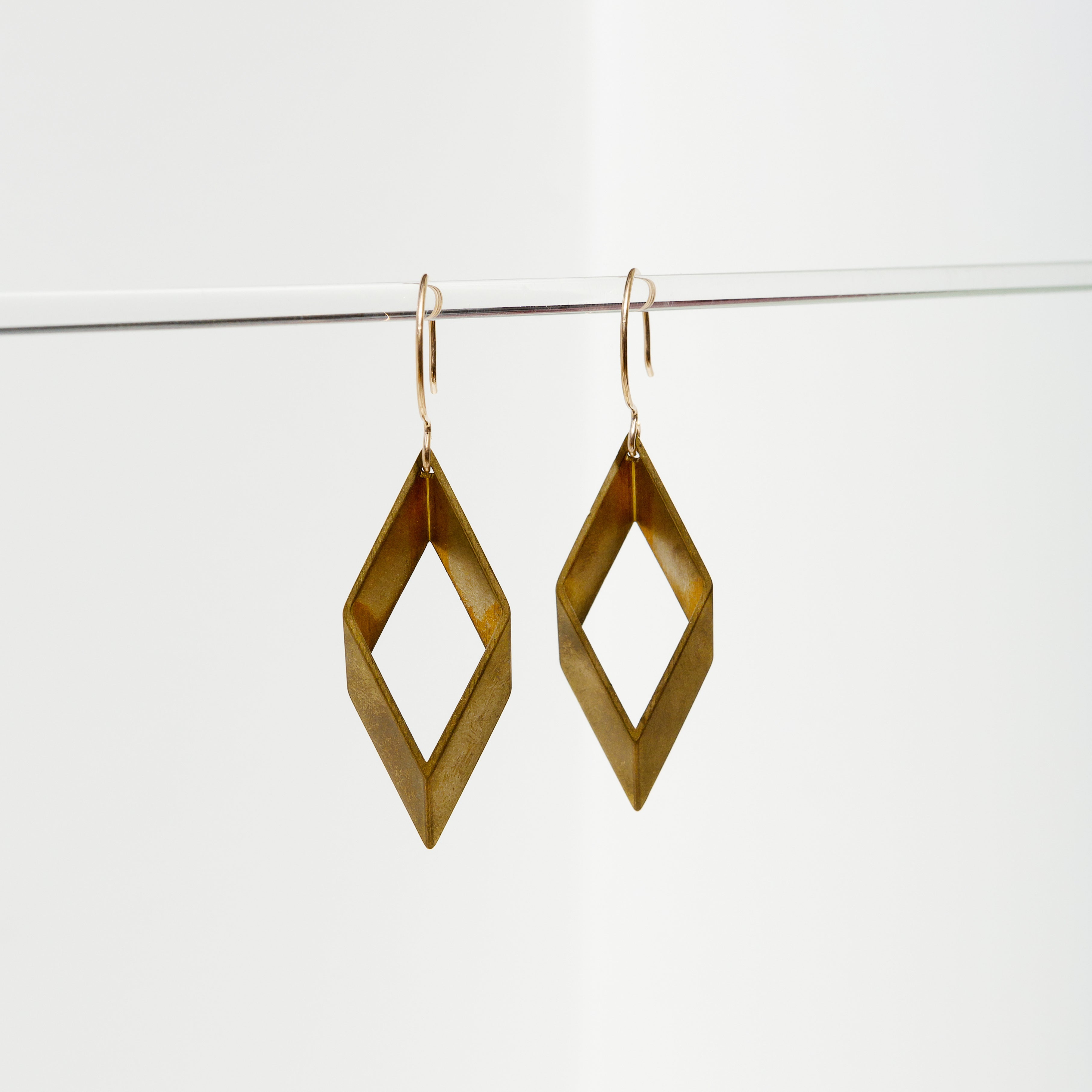 Open Brass Diamond Stud Earrings for Women – Elegant Dainty Jewelry for Everyday Wear, Parties & Gifts